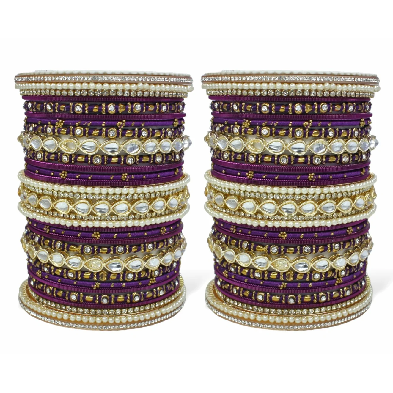 Bridal Bangle Set with Kundan Kangan by Leshya - Image 9