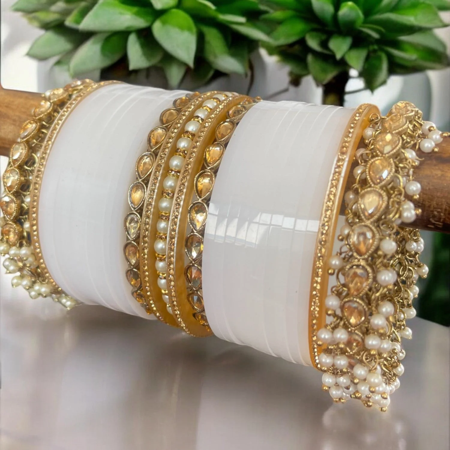 Bridal Chura with Gajra Kada by Leshya - Image 3