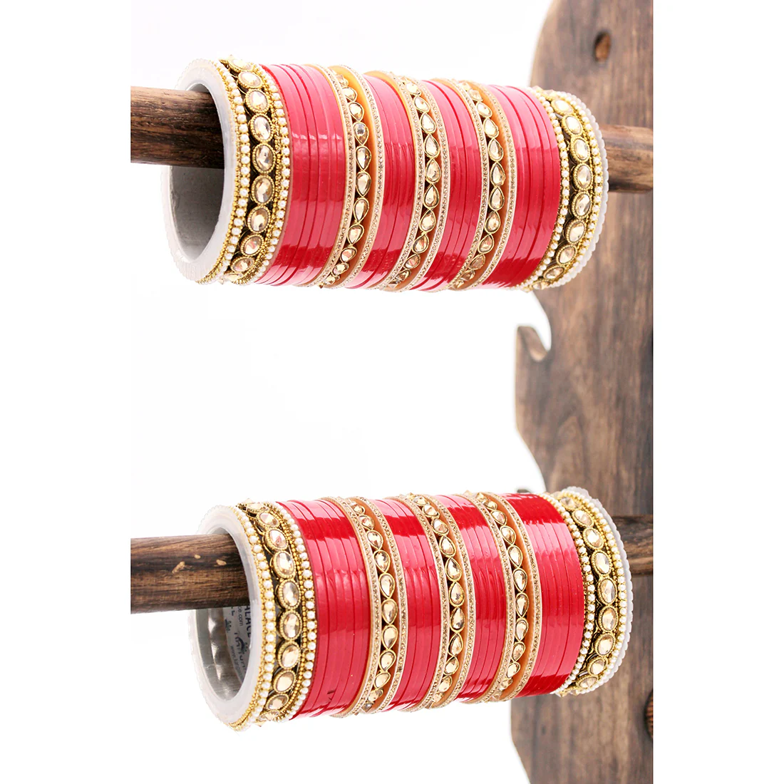 Bridal Chura with Golden Ambi shape Kundan Stone by Leshya - Image 3