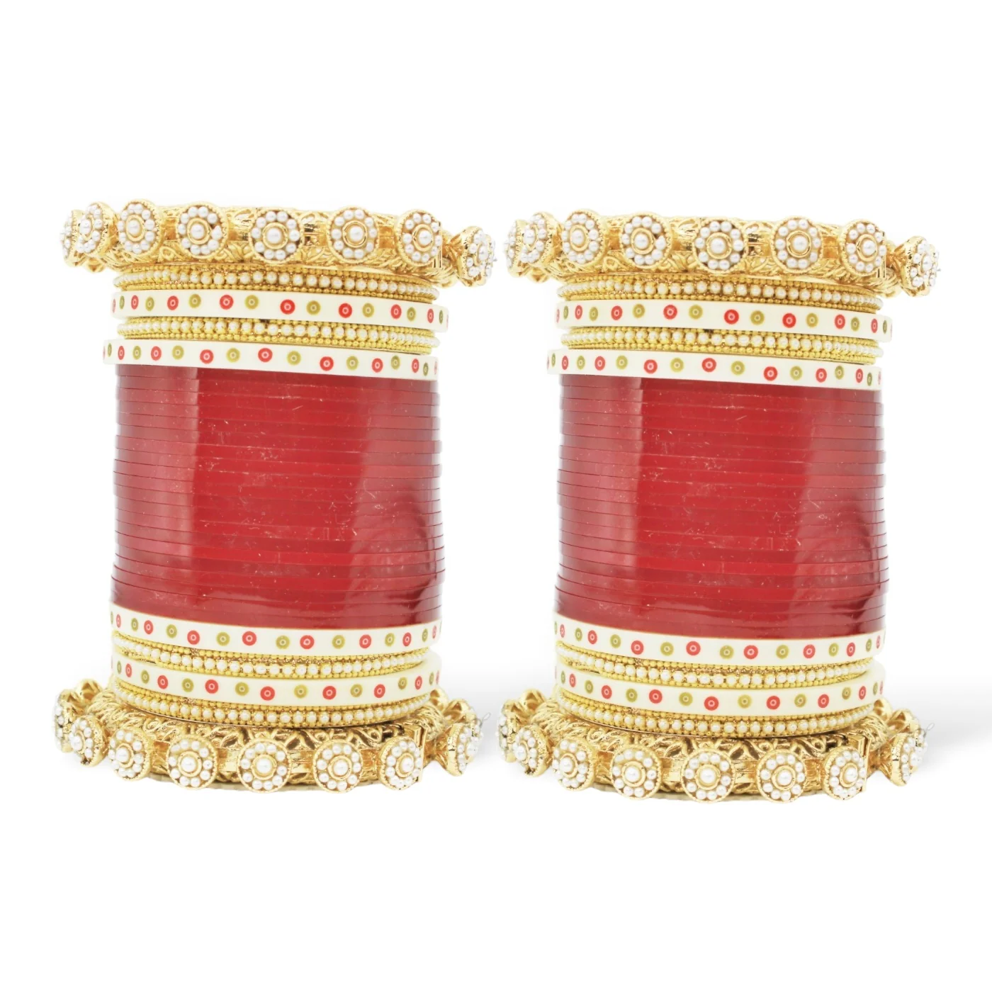 Bridal Chura with Pastel Colours and Pacheli Rajwada Kada - Image 10