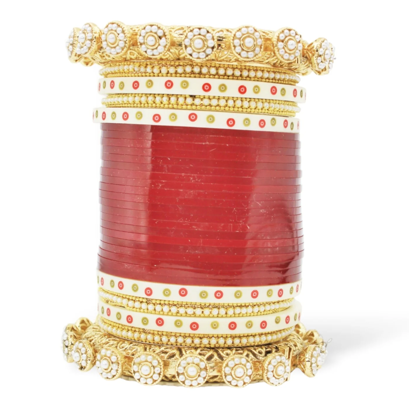 Bridal Chura with Pastel Colours and Pacheli Rajwada Kada - Image 11
