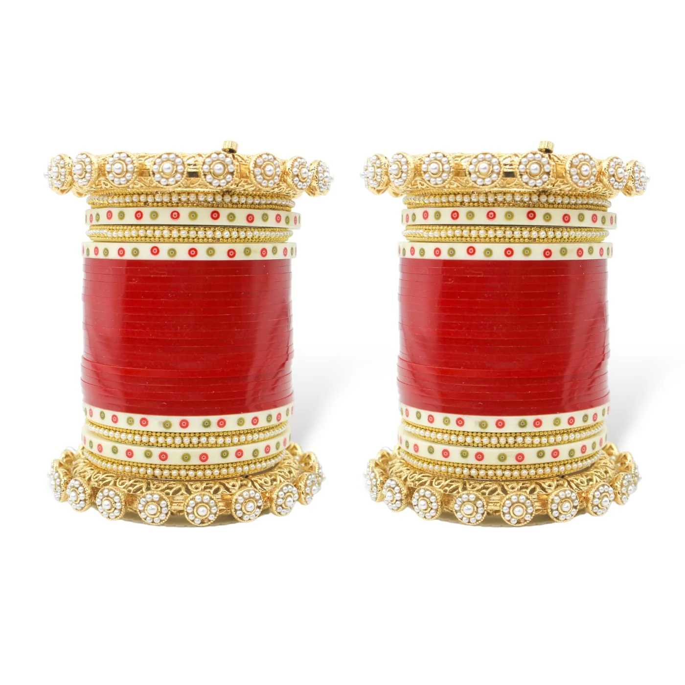 Bridal Chura with Pastel Colours and Pacheli Rajwada Kada - Image 8