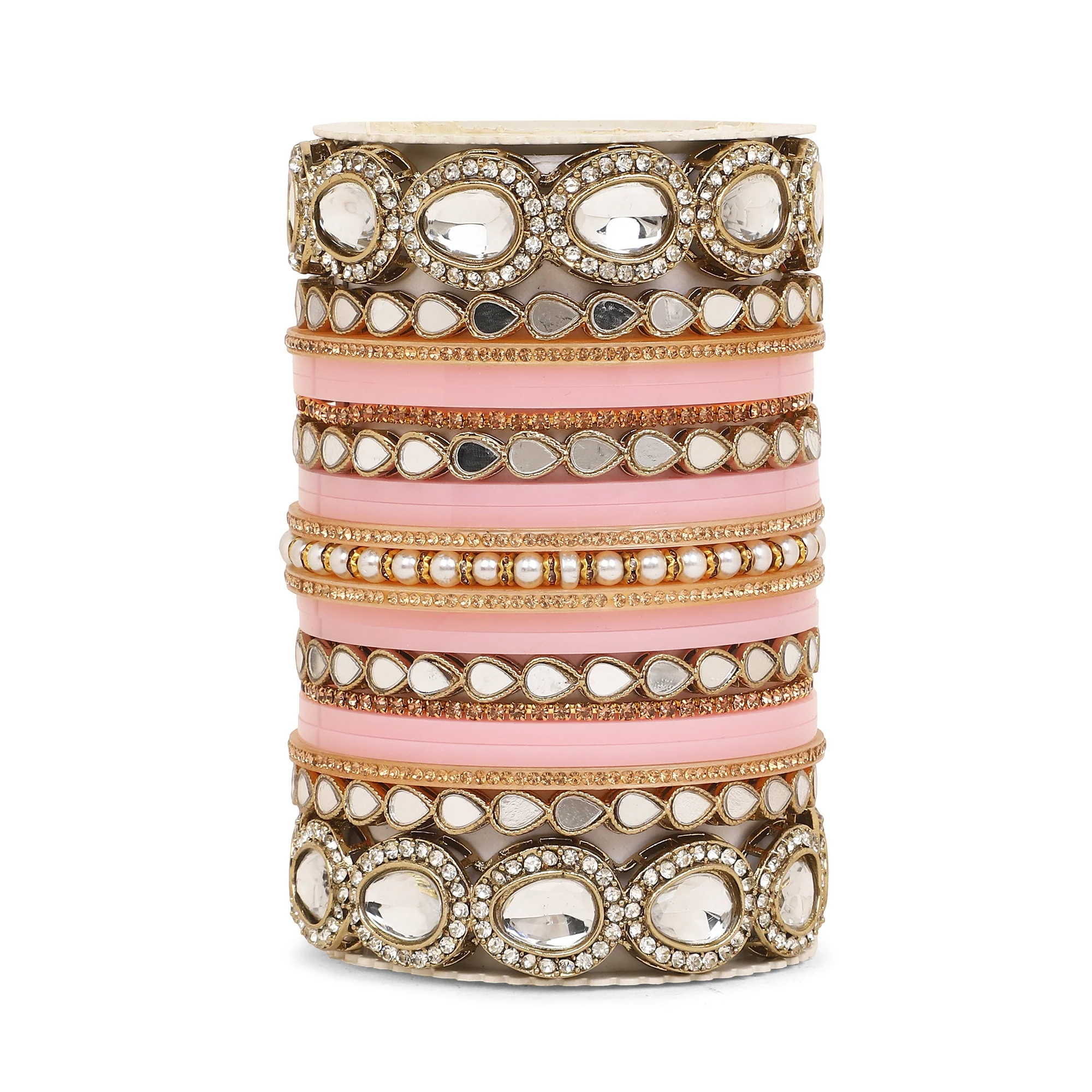 Bridal Chura with Ambi shaped Kundan Kada - Image 10