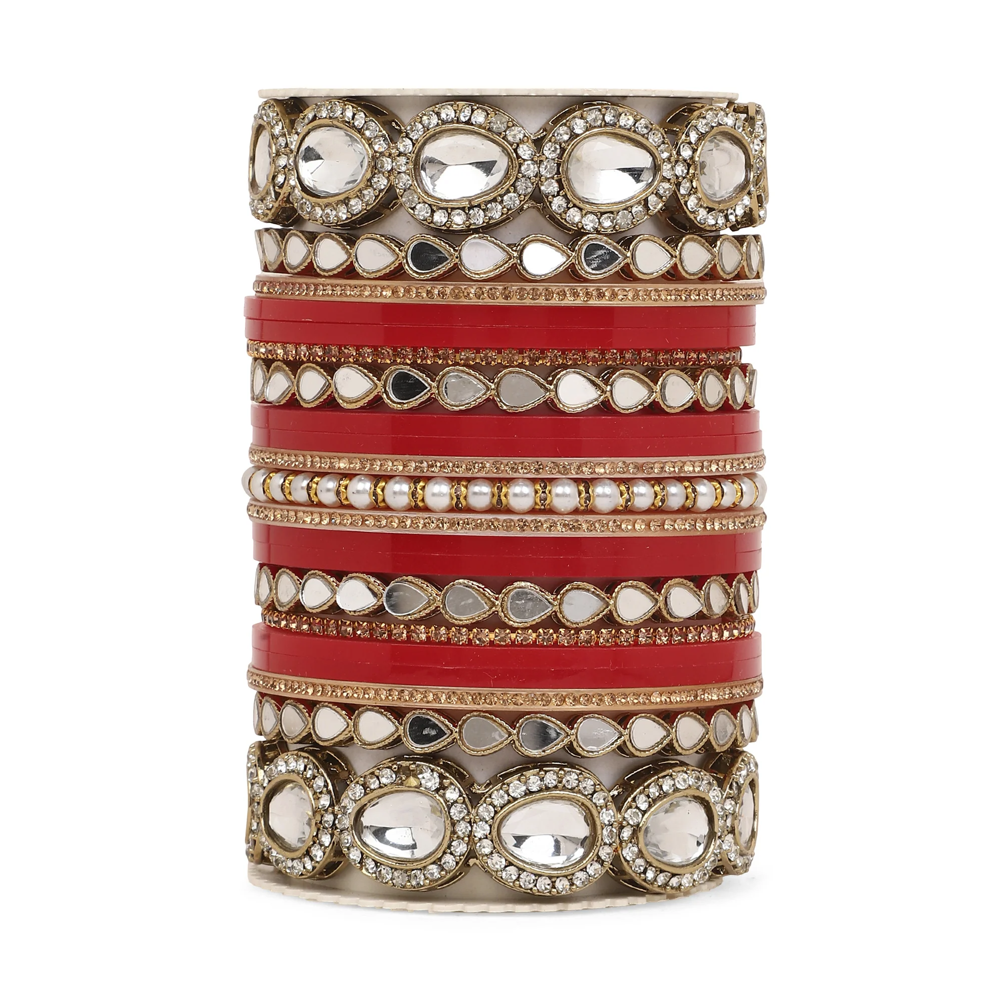 Bridal Chura with Ambi shaped Kundan Kada - Image 5