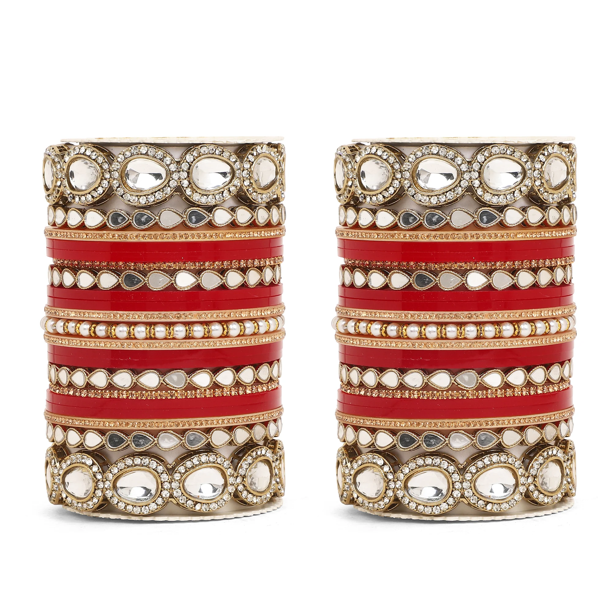 Bridal Chura with Ambi shaped Kundan Kada - Image 7