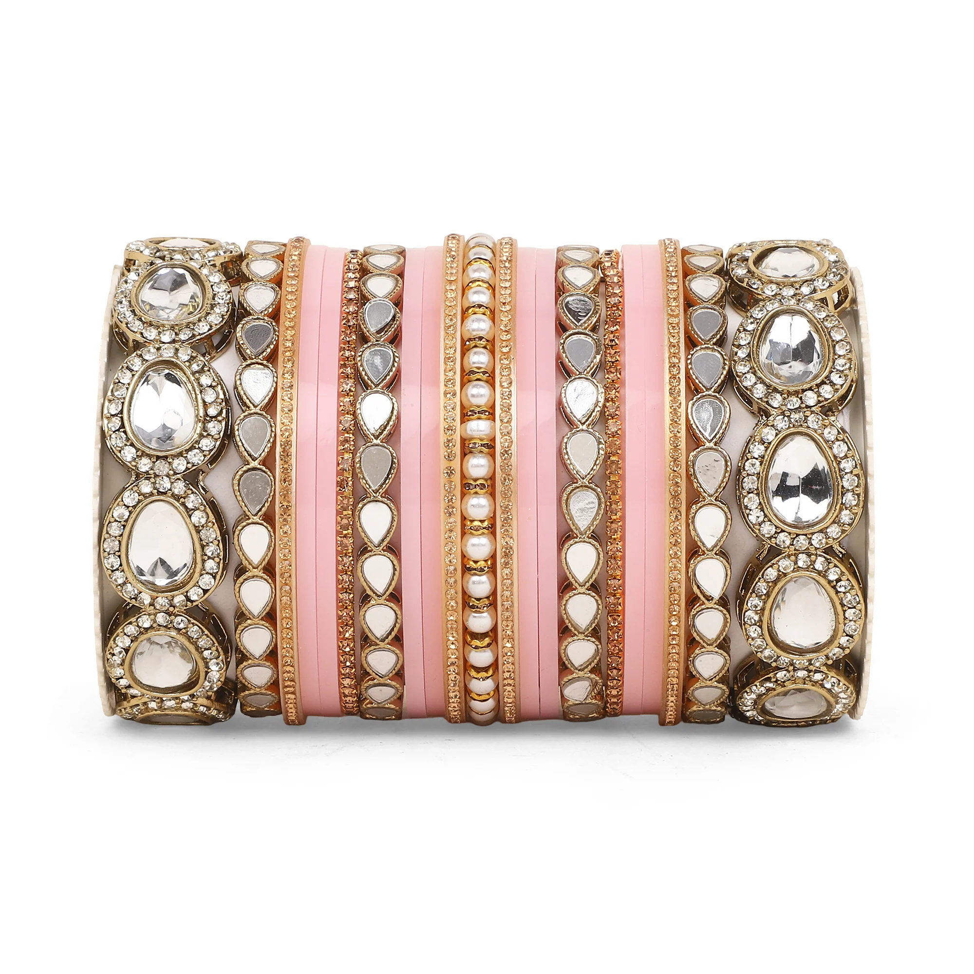 Bridal Chura with Ambi shaped Kundan Kada - Image 8