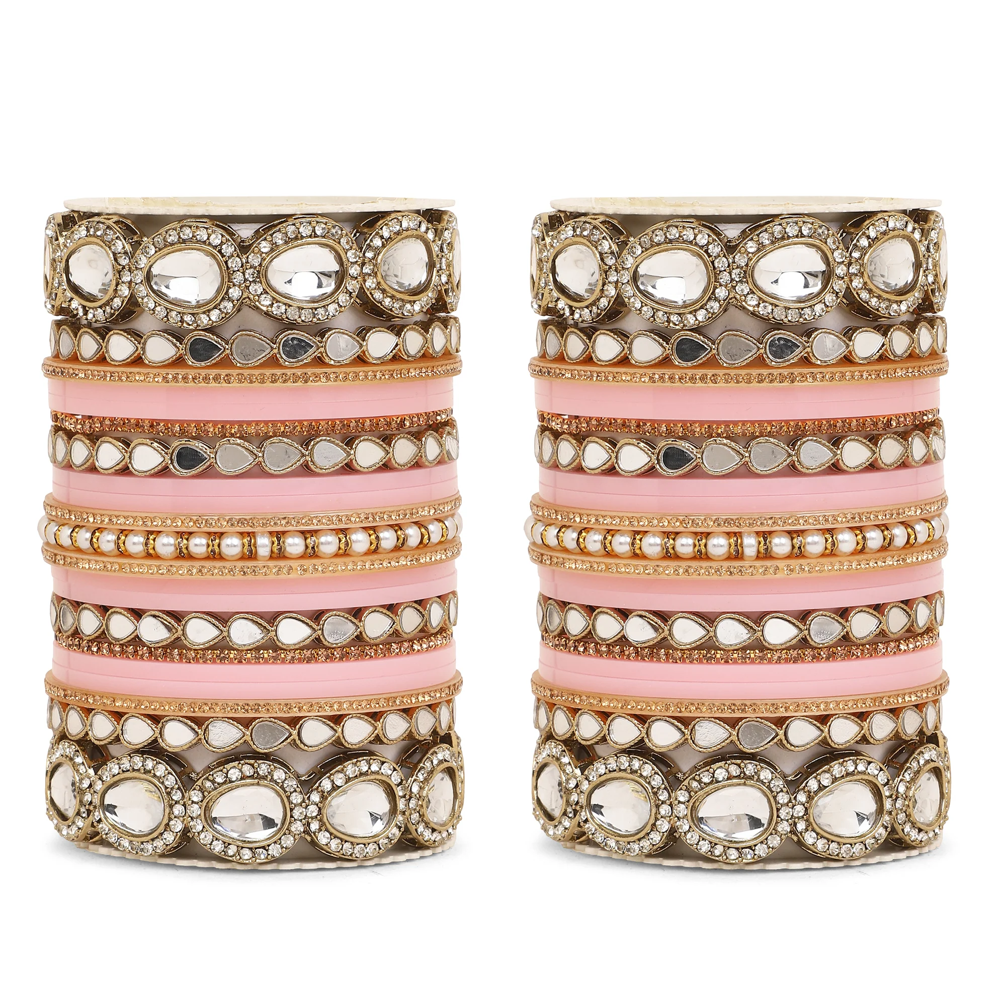 Bridal Chura with Ambi shaped Kundan Kada - Image 9