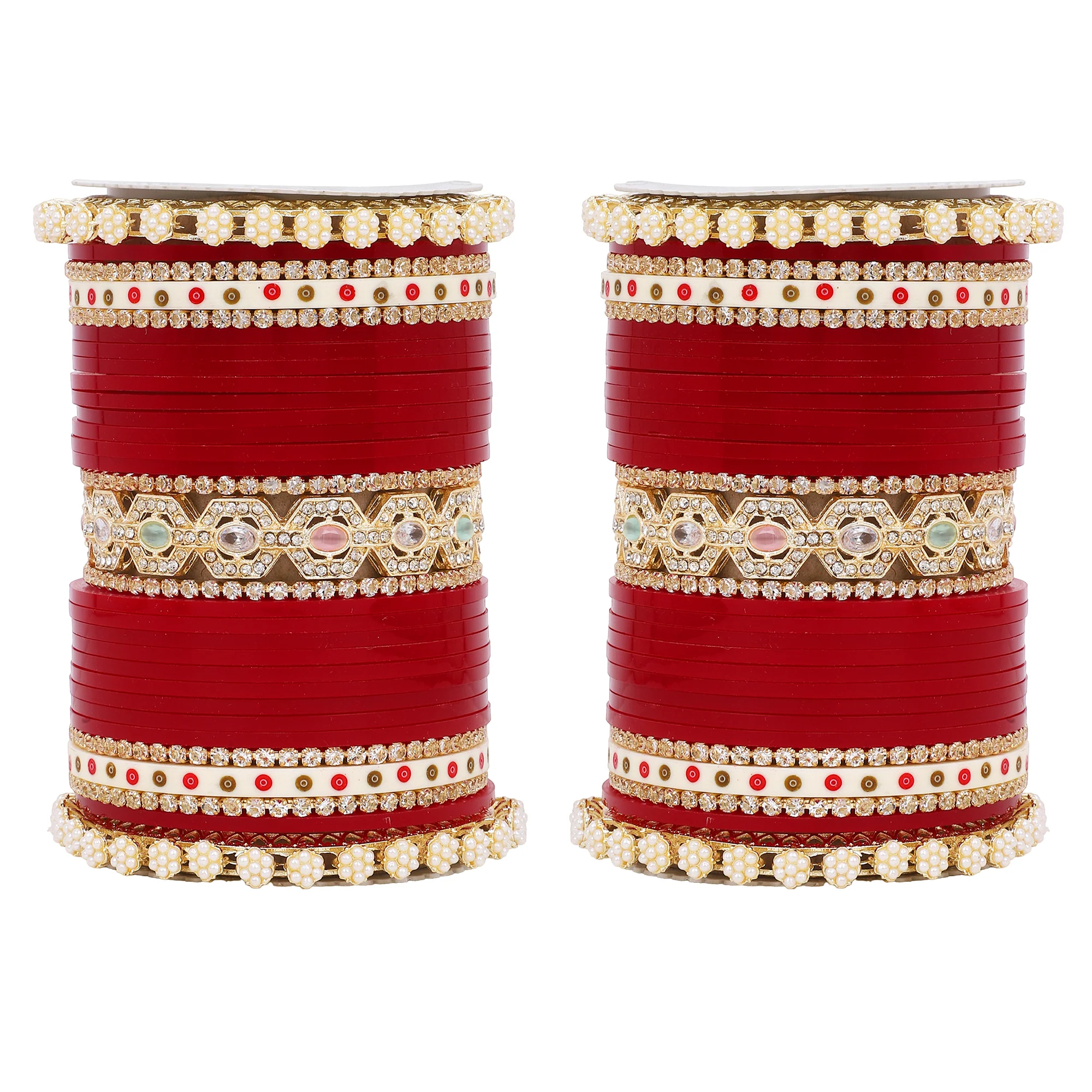 Bridal Chura with Pastel Colours and Pastel Kada - Image 10