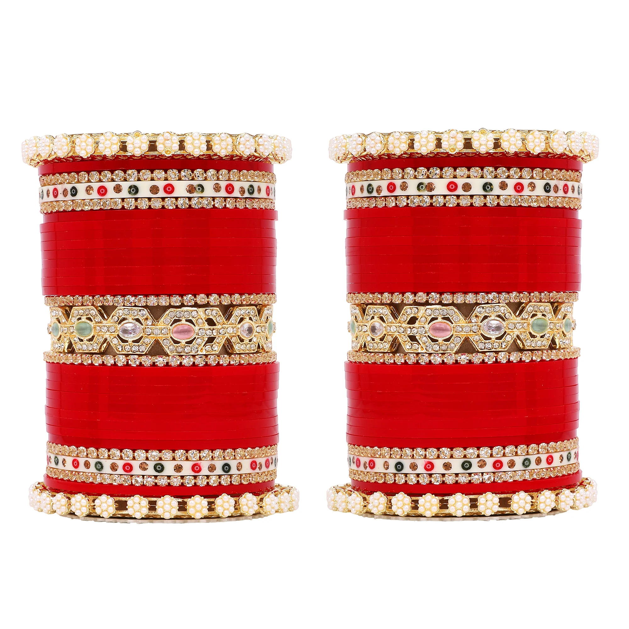 Bridal Chura with Pastel Colours and Pastel Kada - Image 14
