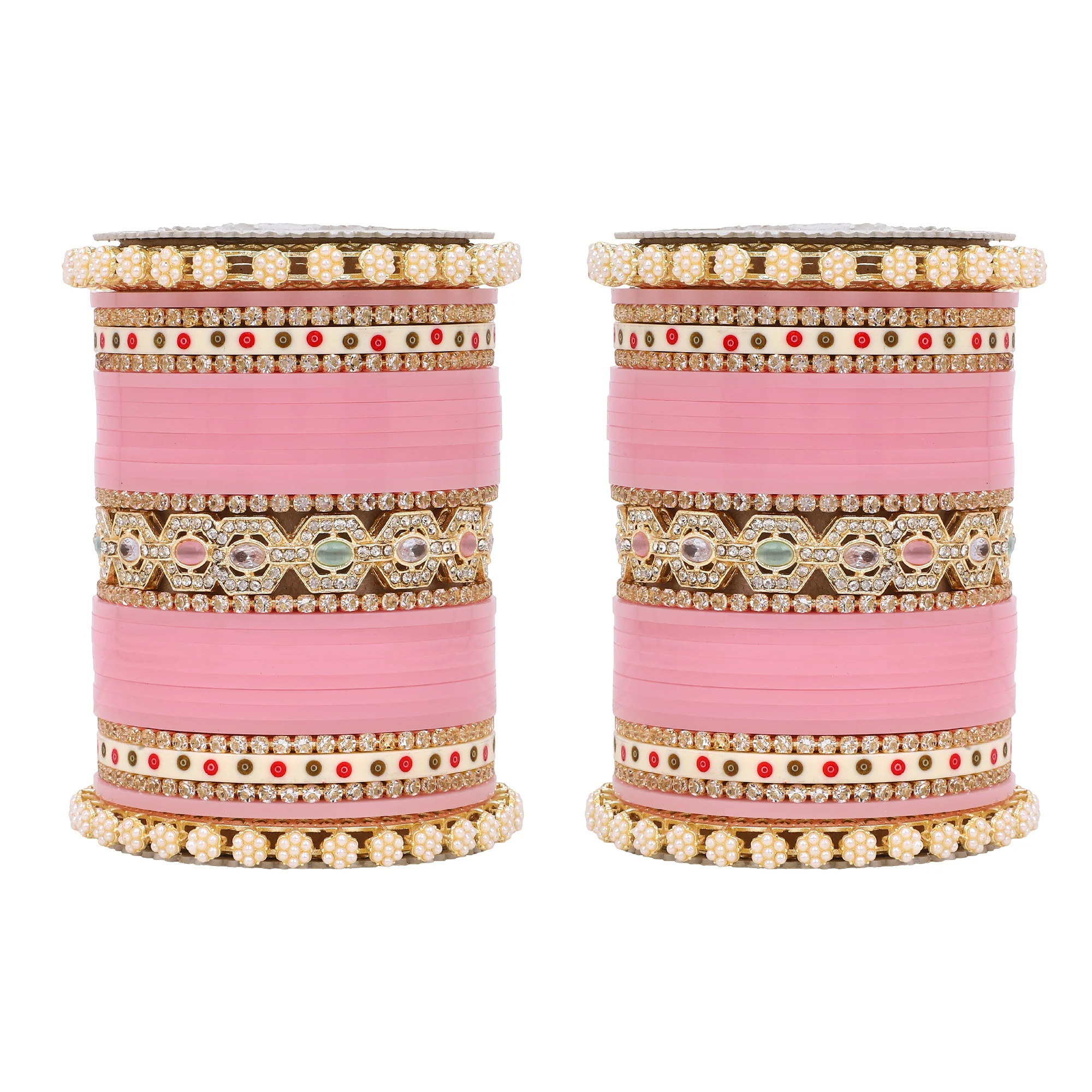 Bridal Chura with Pastel Colours and Pastel Kada - Image 4