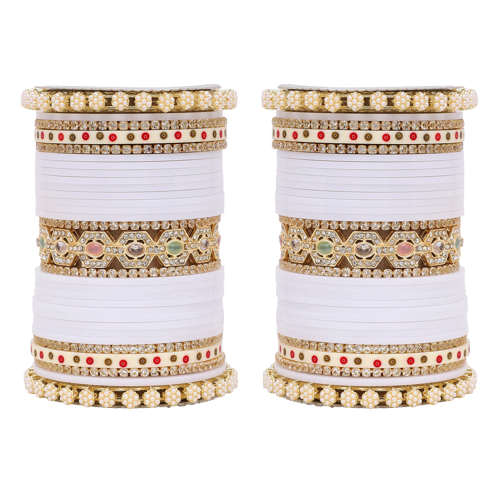 Bridal Chura with Pastel Colours and Pastel Kada - Image 7