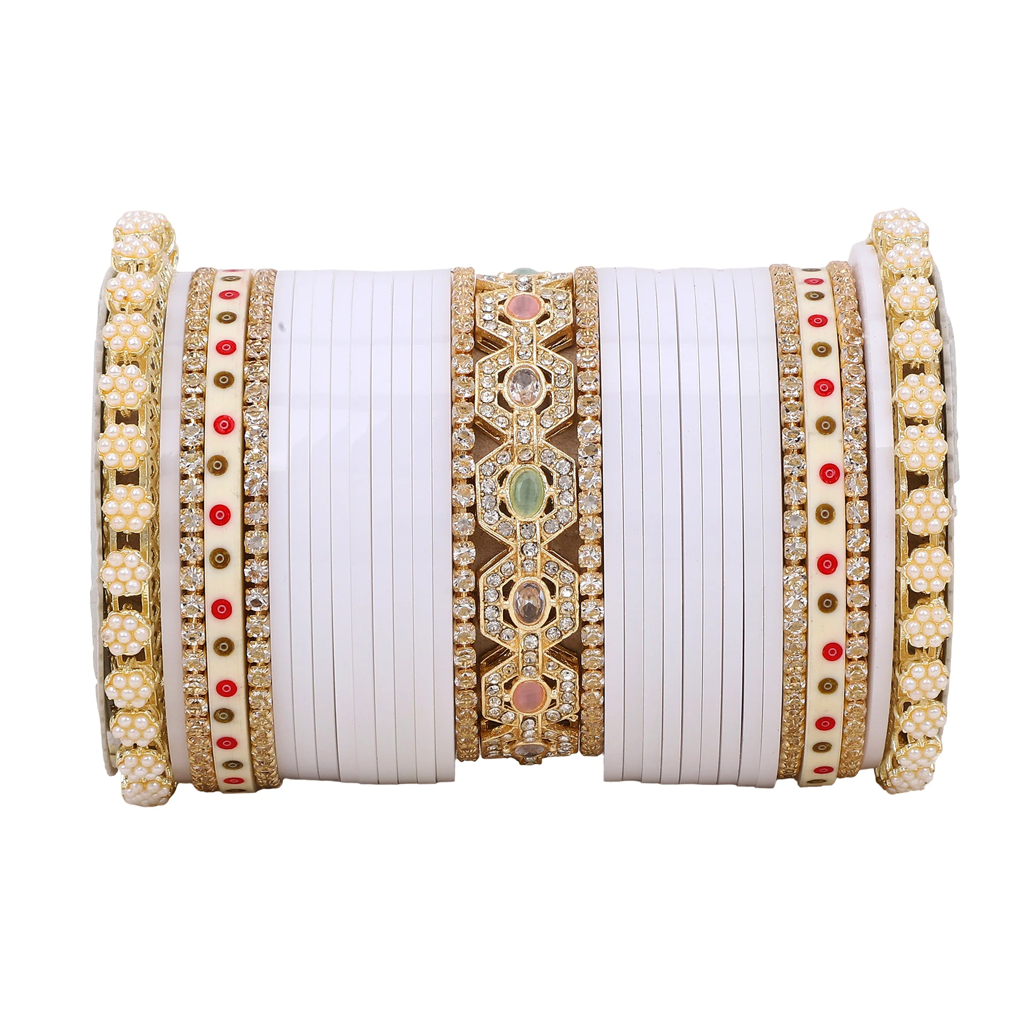 Bridal Chura with Pastel Colours and Pastel Kada - Image 8