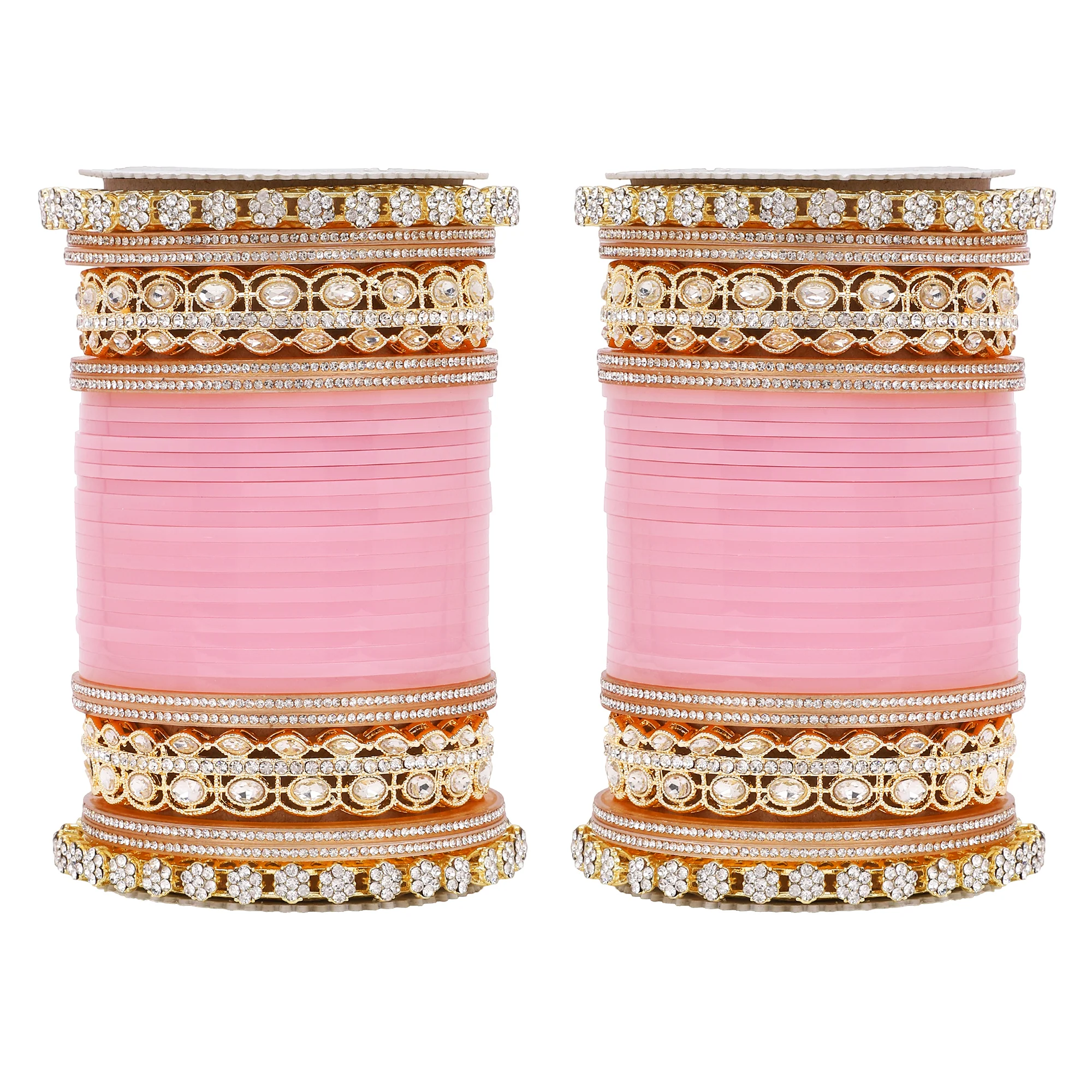 Bridal Chura with Rich Colours and Stone Pacheli Kada - Image 4