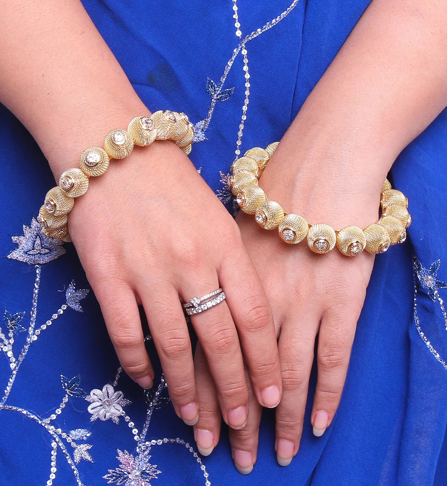 Bridal Gold Plated Bracelet With Kundan Stone And Intricate Jaali Work For Women - Image 3