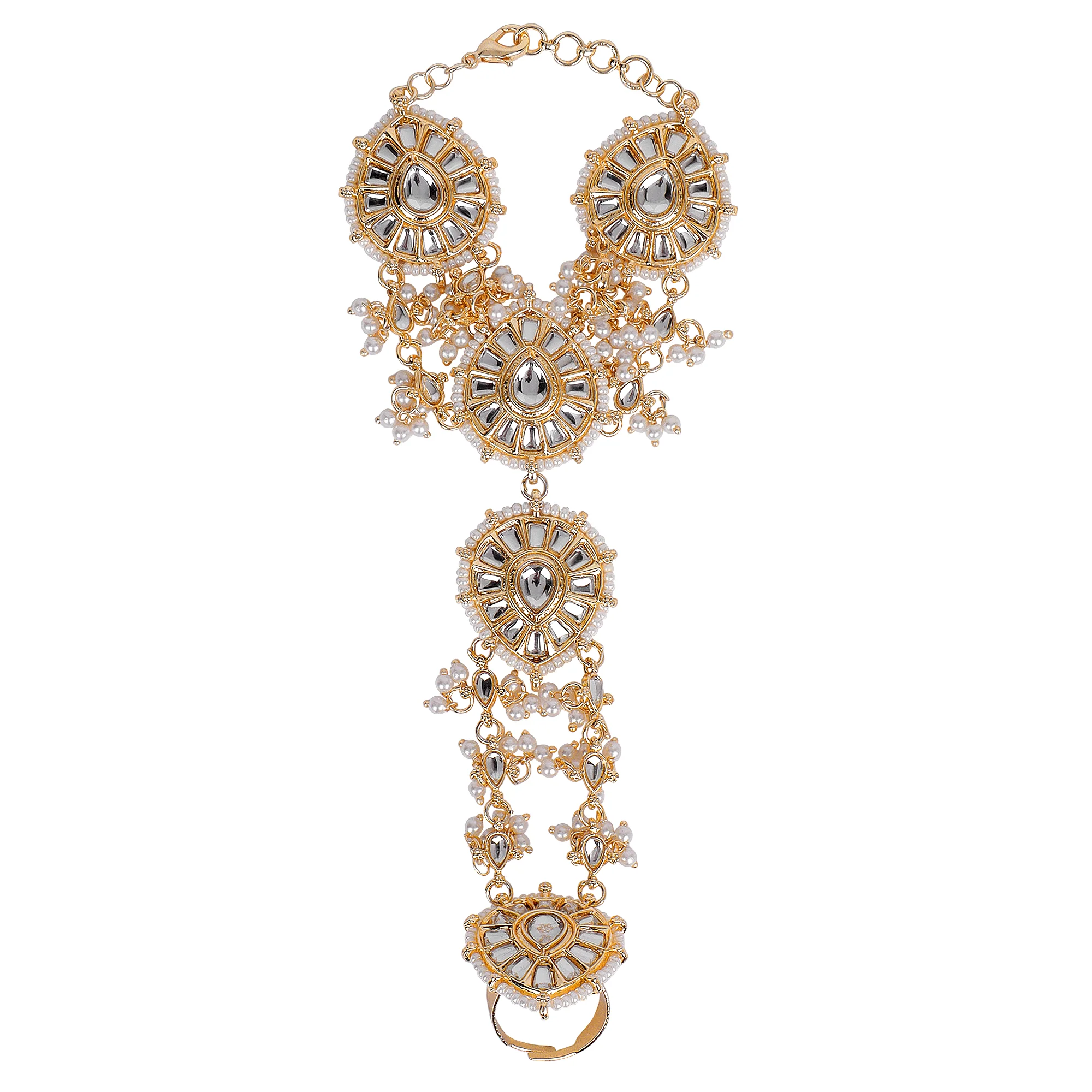 Bridal Hand Harness with Kundan Stones by Leshya - Image 5