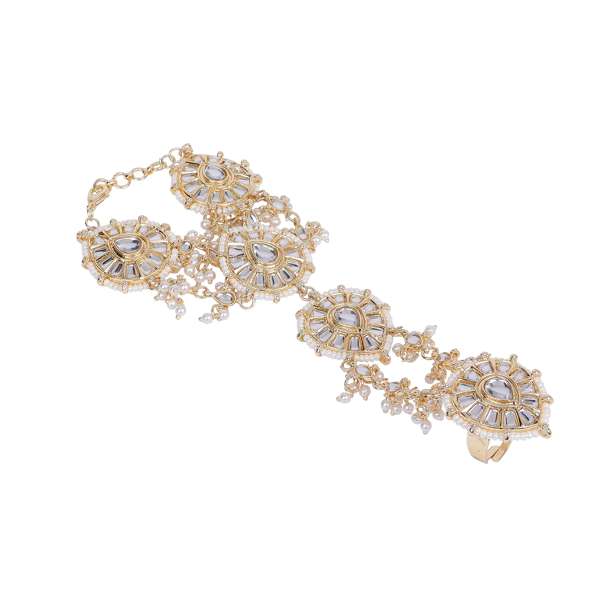 Bridal Hand Harness with Kundan Stones by Leshya - Image 6