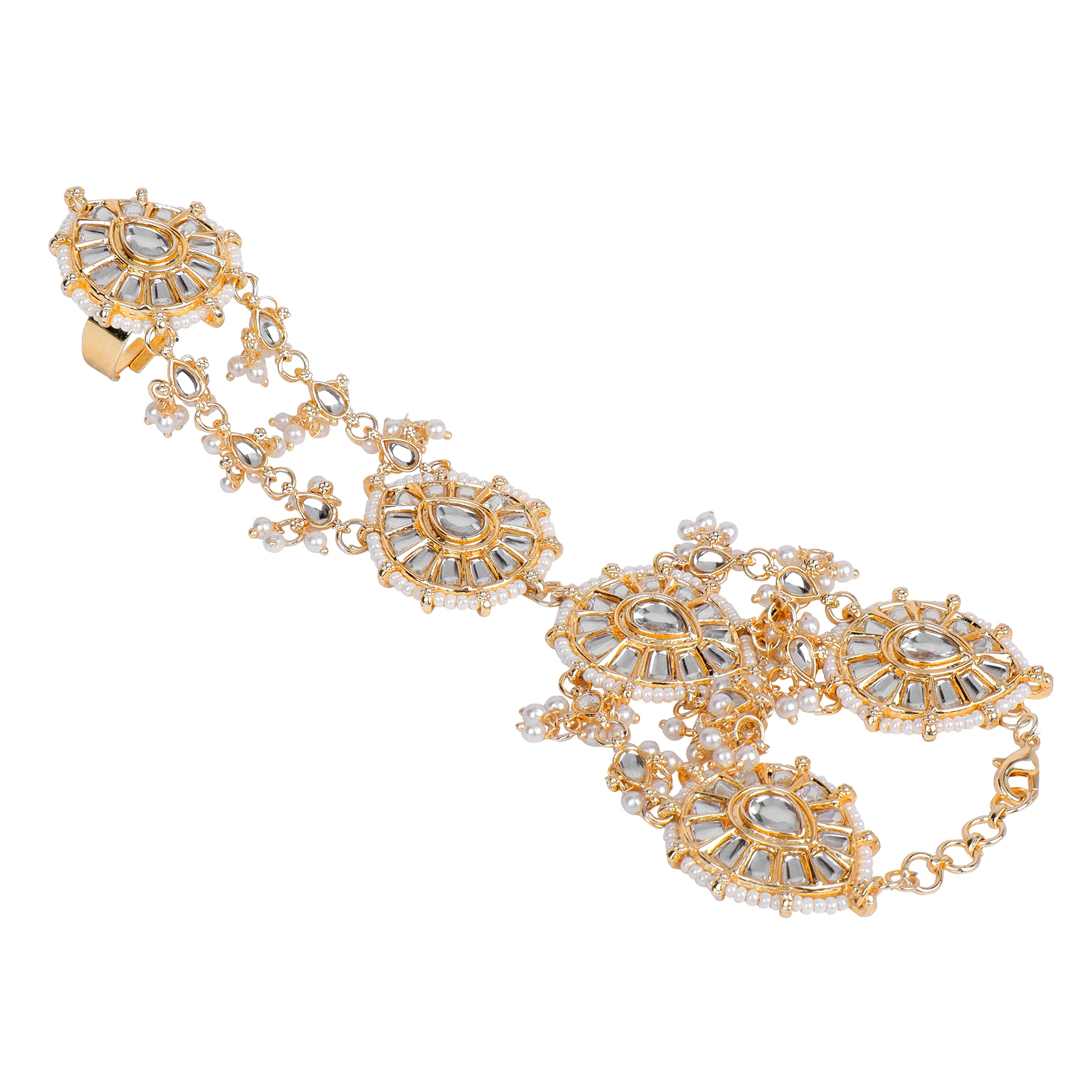 Bridal Hand Harness with Kundan Stones by Leshya - Image 7