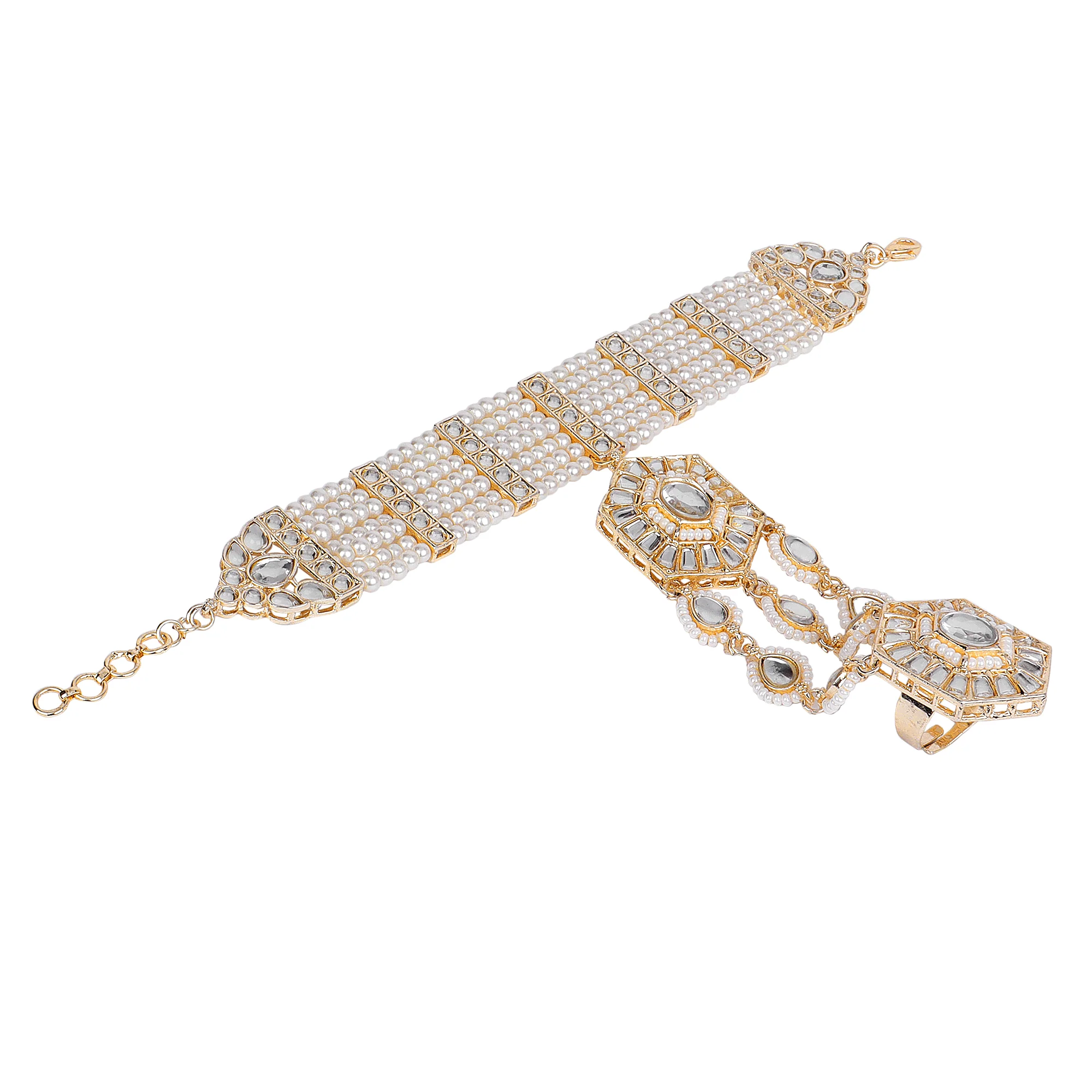 Bridal Hand Harness with Kundan Stones by Leshya - Image 5