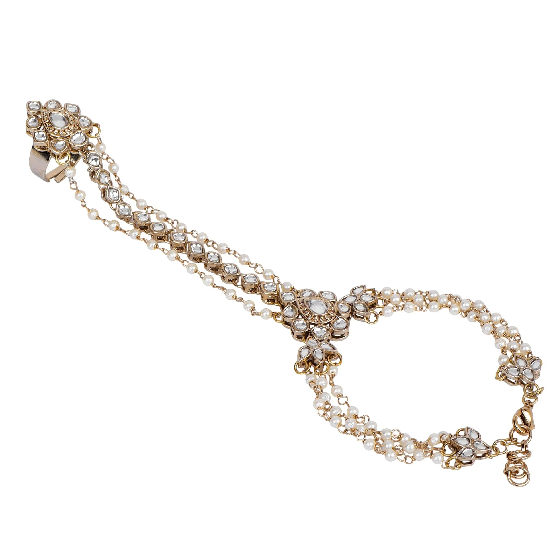 Bridal Hand Harness with Kundan Stones by Leshya - Image 8