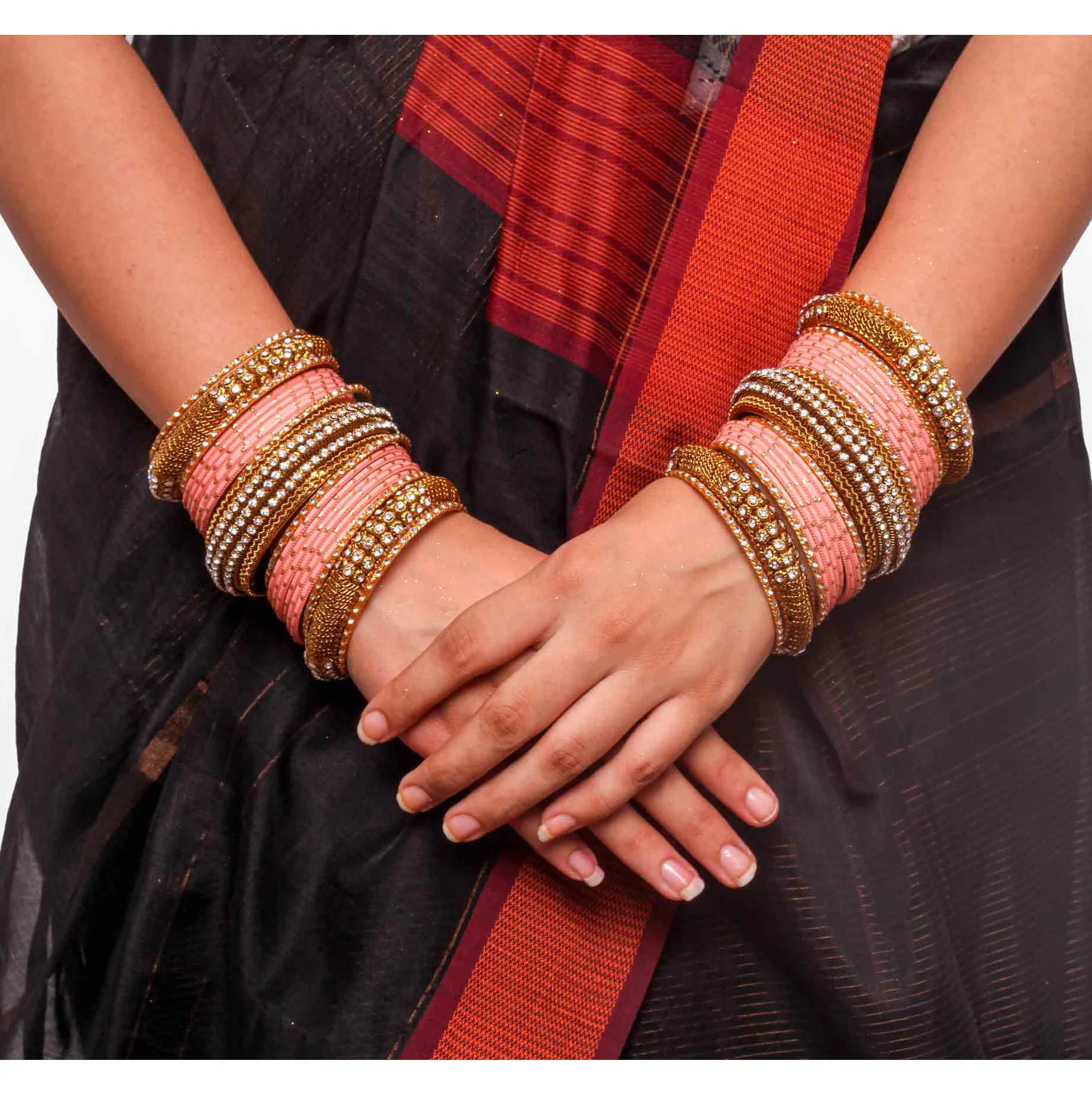 Set of 2 Bridal Jaali Work Bangle Set - Image 7