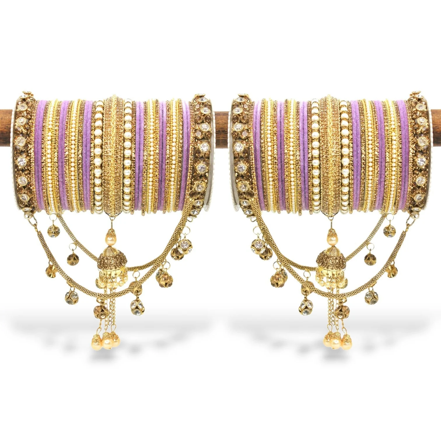Bridal Jhoola Style Bangle set for two hands by Leshya - Image 12