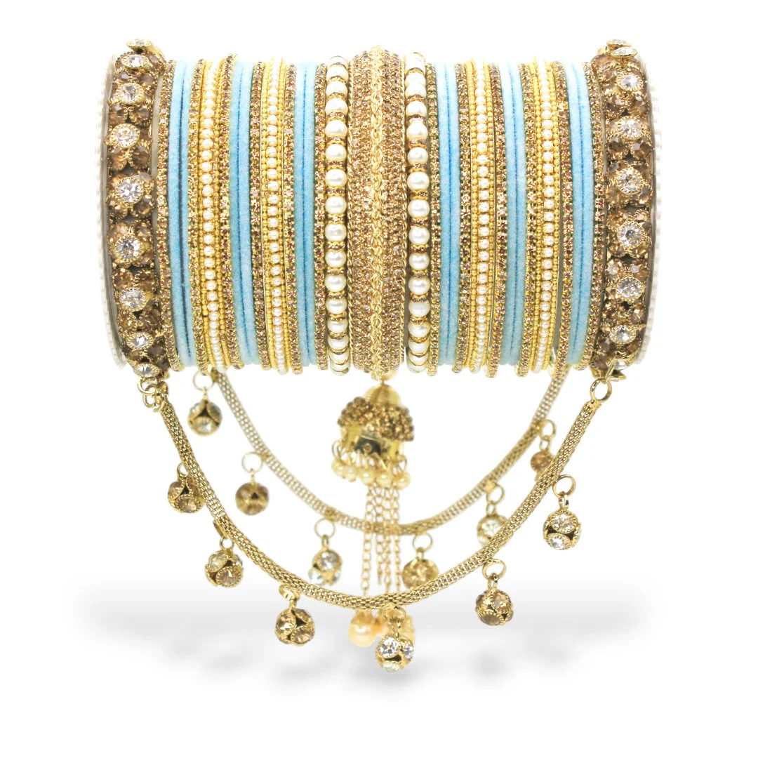 Bridal Jhoola Style Bangle set for two hands by Leshya - Image 19