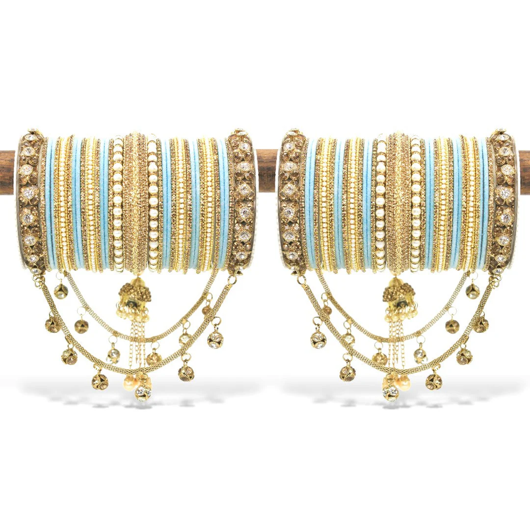 Bridal Jhoola Style Bangle set for two hands by Leshya - Image 20