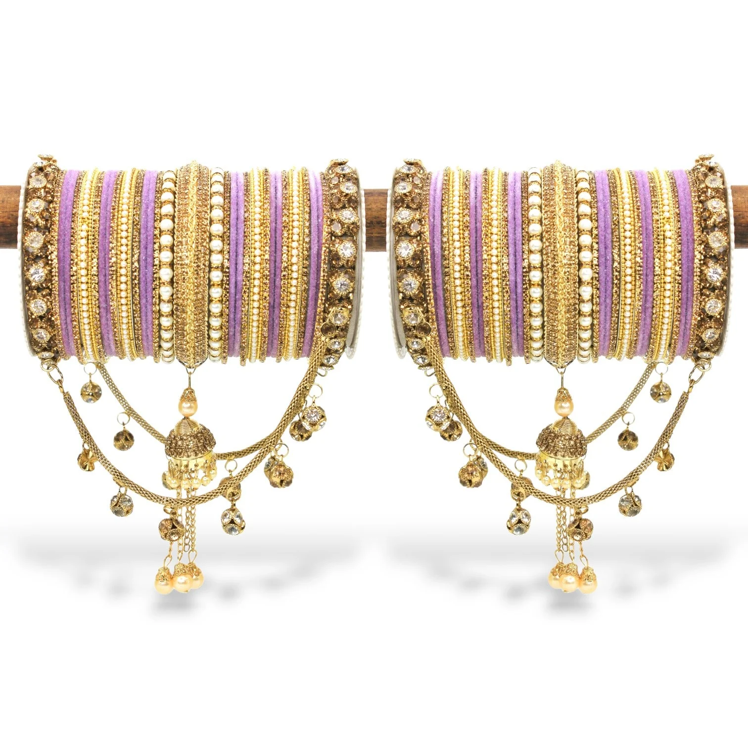 Bridal Jhoola Style Bangle set for two hands by Leshya - Image 10