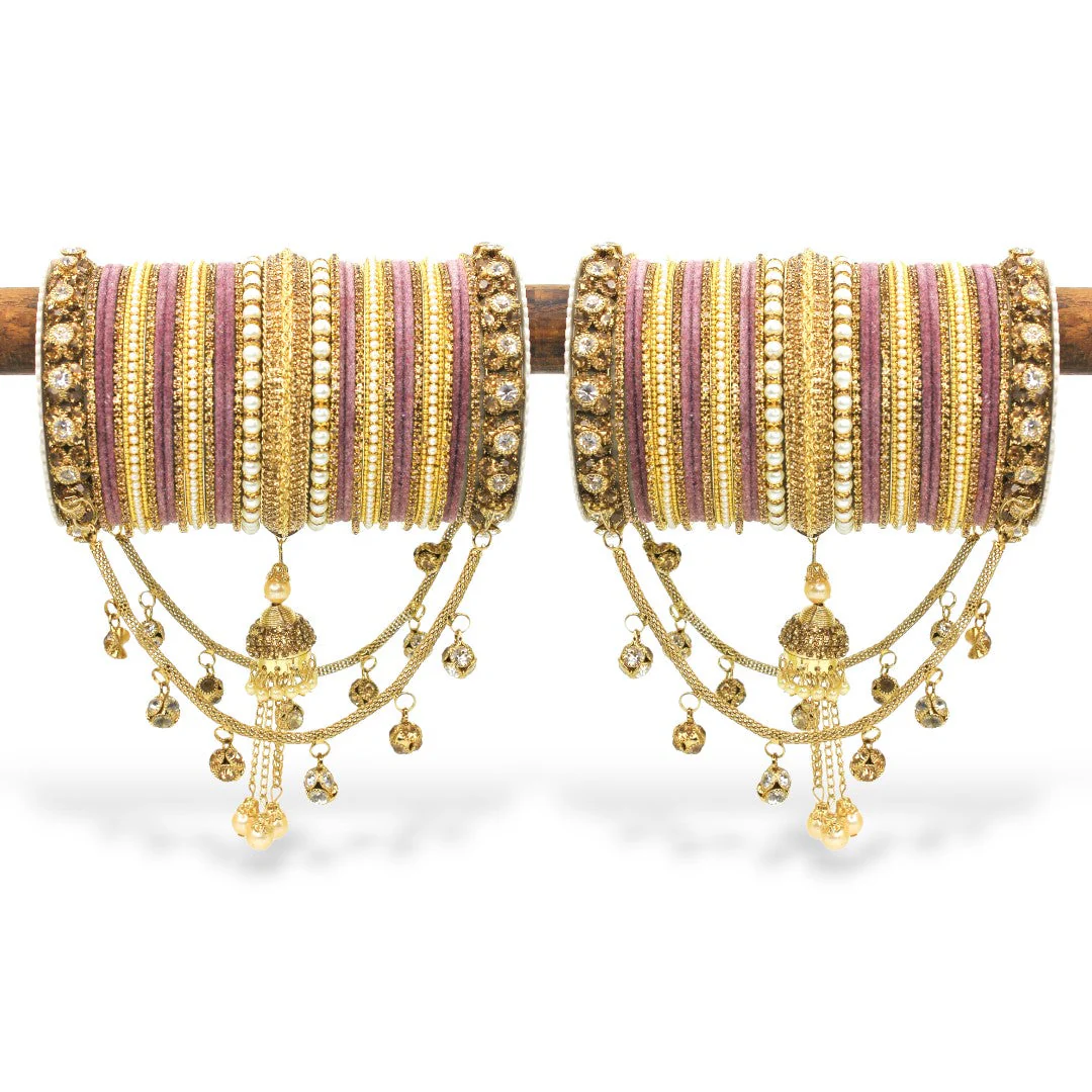 Bridal Jhoola Style Bangle set for two hands by Leshya - Image 12