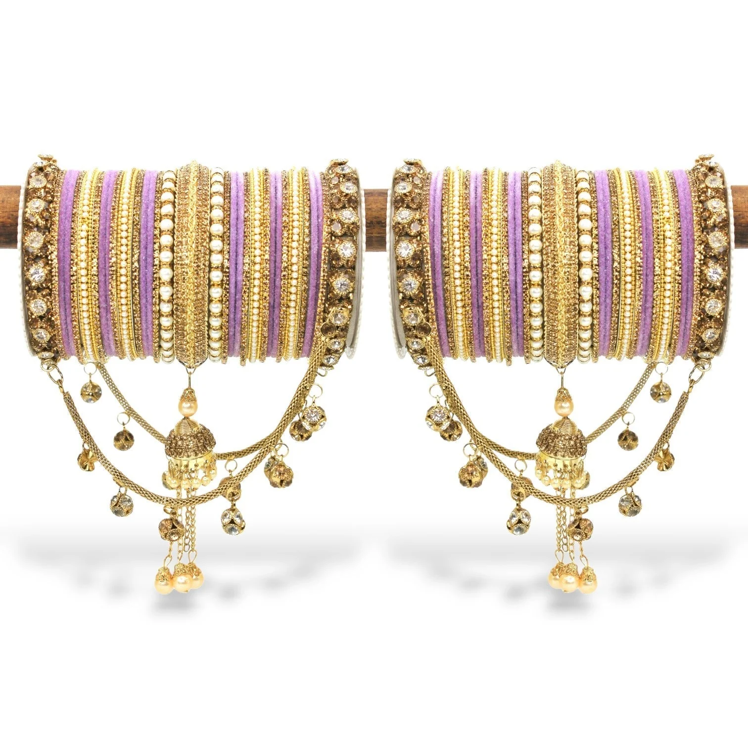 Bridal Jhoola Style Bangle set for two hands by Leshya - Image 12