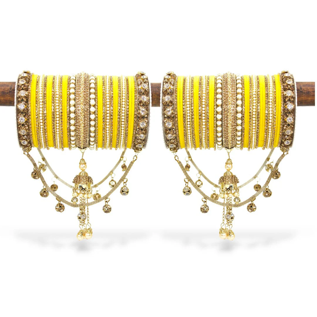 Bridal Jhoola Style Bangle set for two hands by Leshya - Image 3