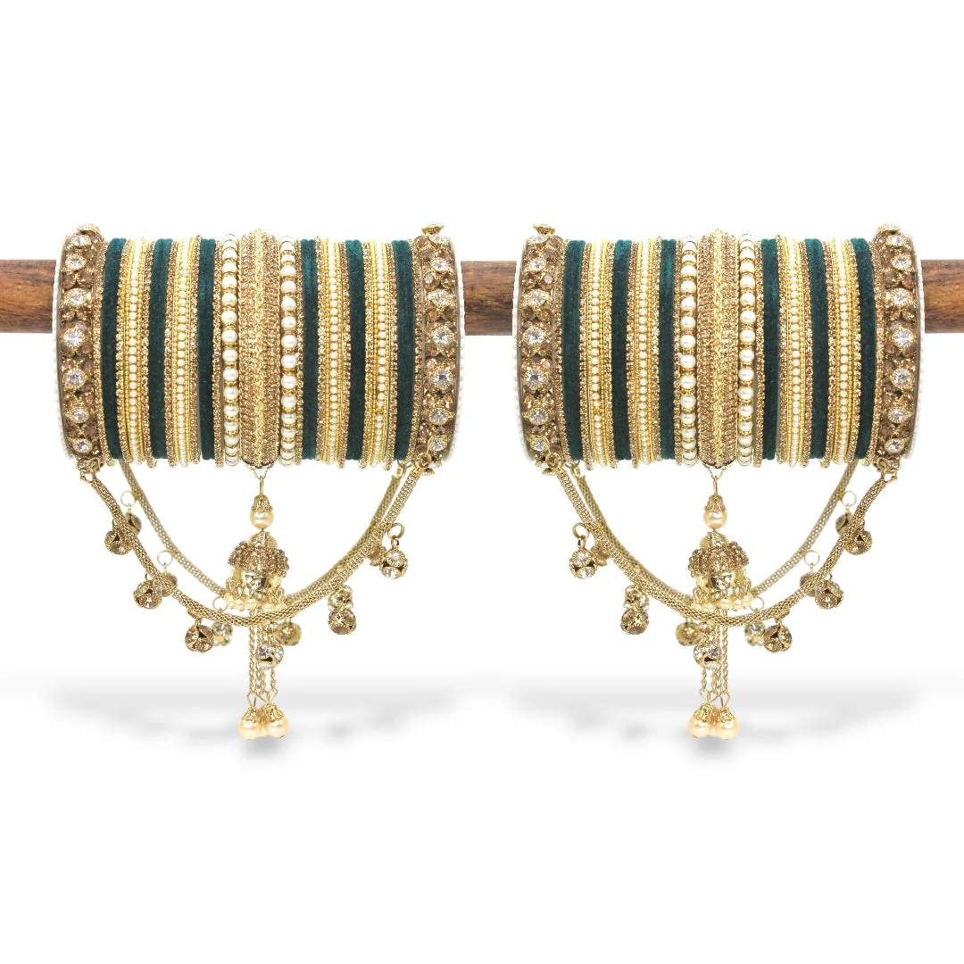 Bridal Jhoola Style Bangle set for two hands by Leshya - Image 5