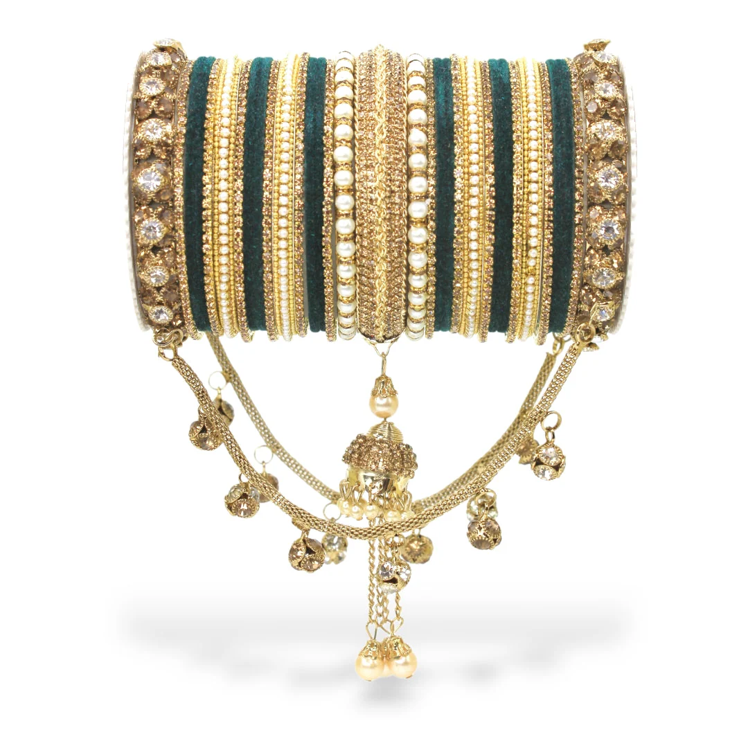 Bridal Jhoola Style Bangle set for two hands by Leshya - Image 6
