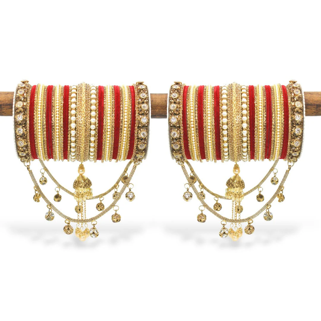 Bridal Jhoola Style Bangle set for two hands by Leshya - Image 5
