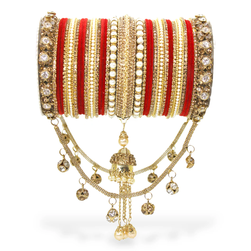 Bridal Jhoola Style Bangle set for two hands by Leshya - Image 6