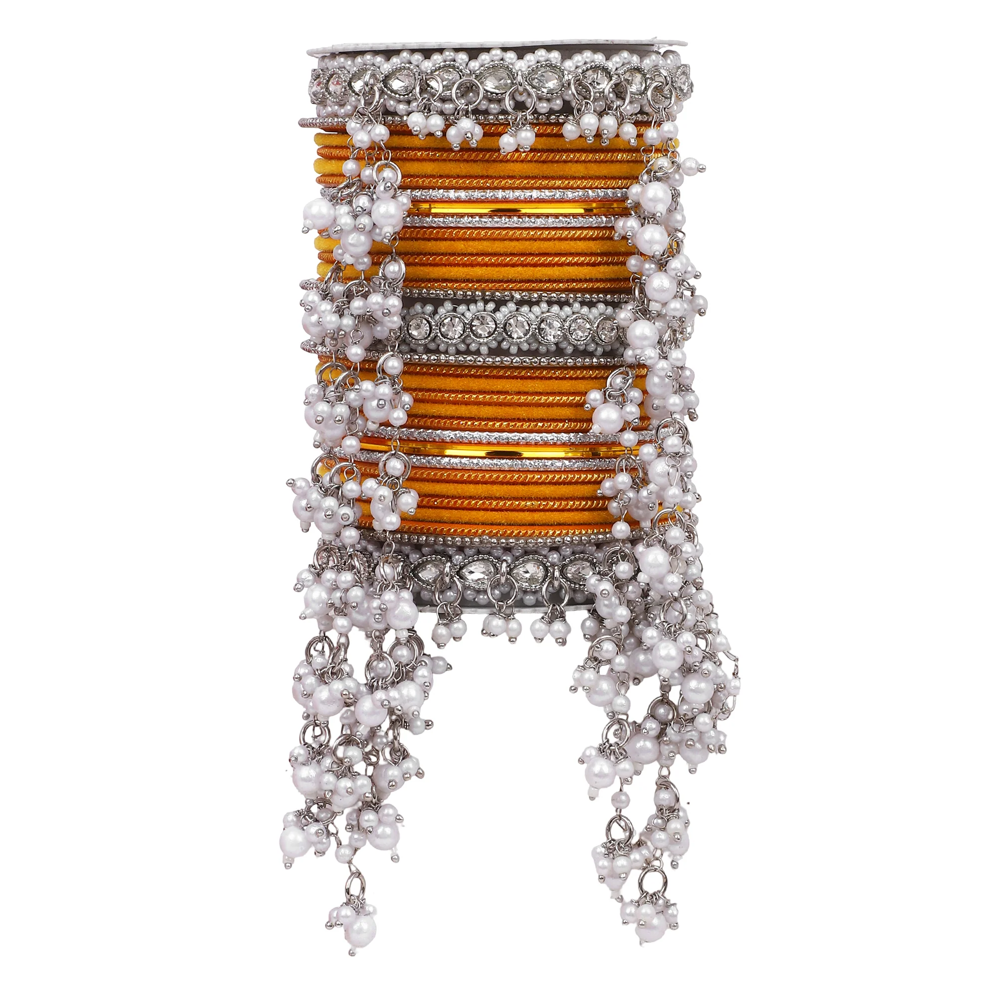 Bridal Jhoola Style Bangle set In Silver Toneby Leshya - Image 12