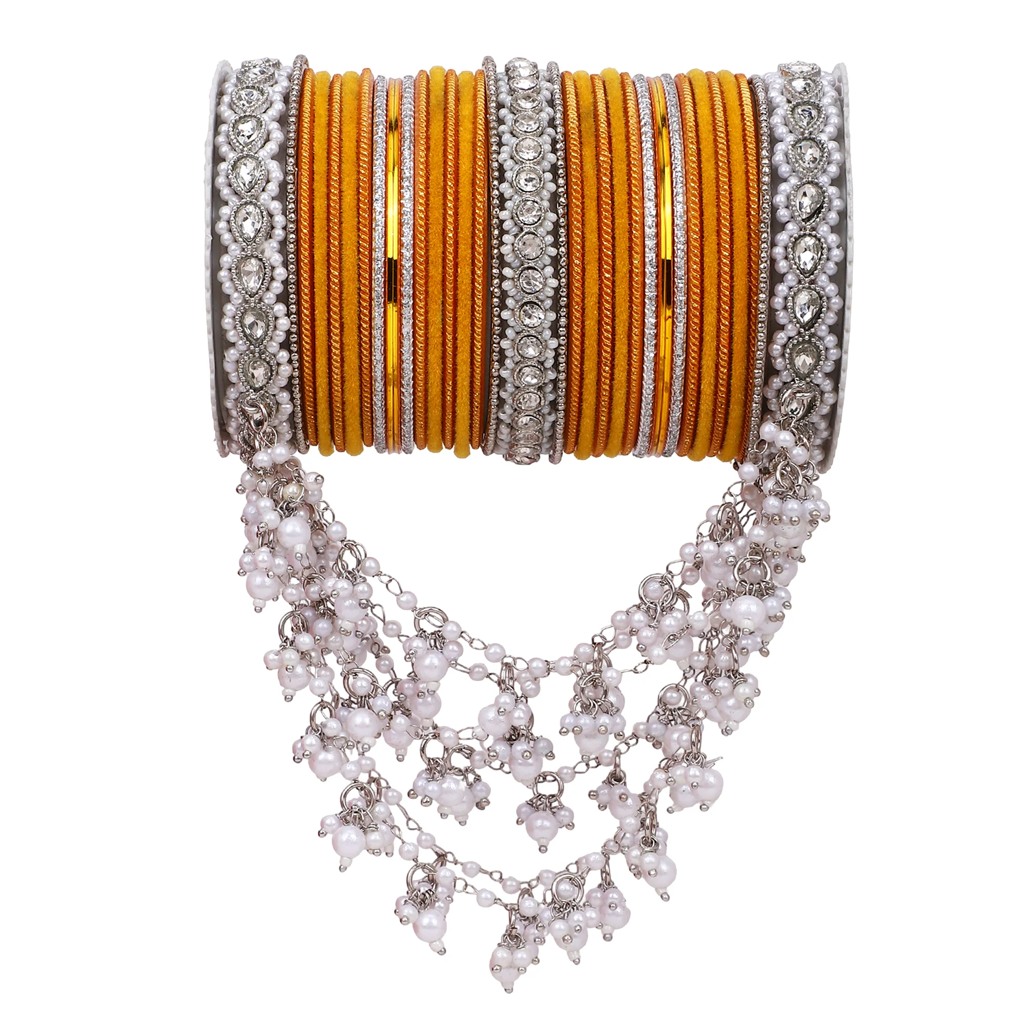 Bridal Jhoola Style Bangle set In Silver Toneby Leshya - Image 13
