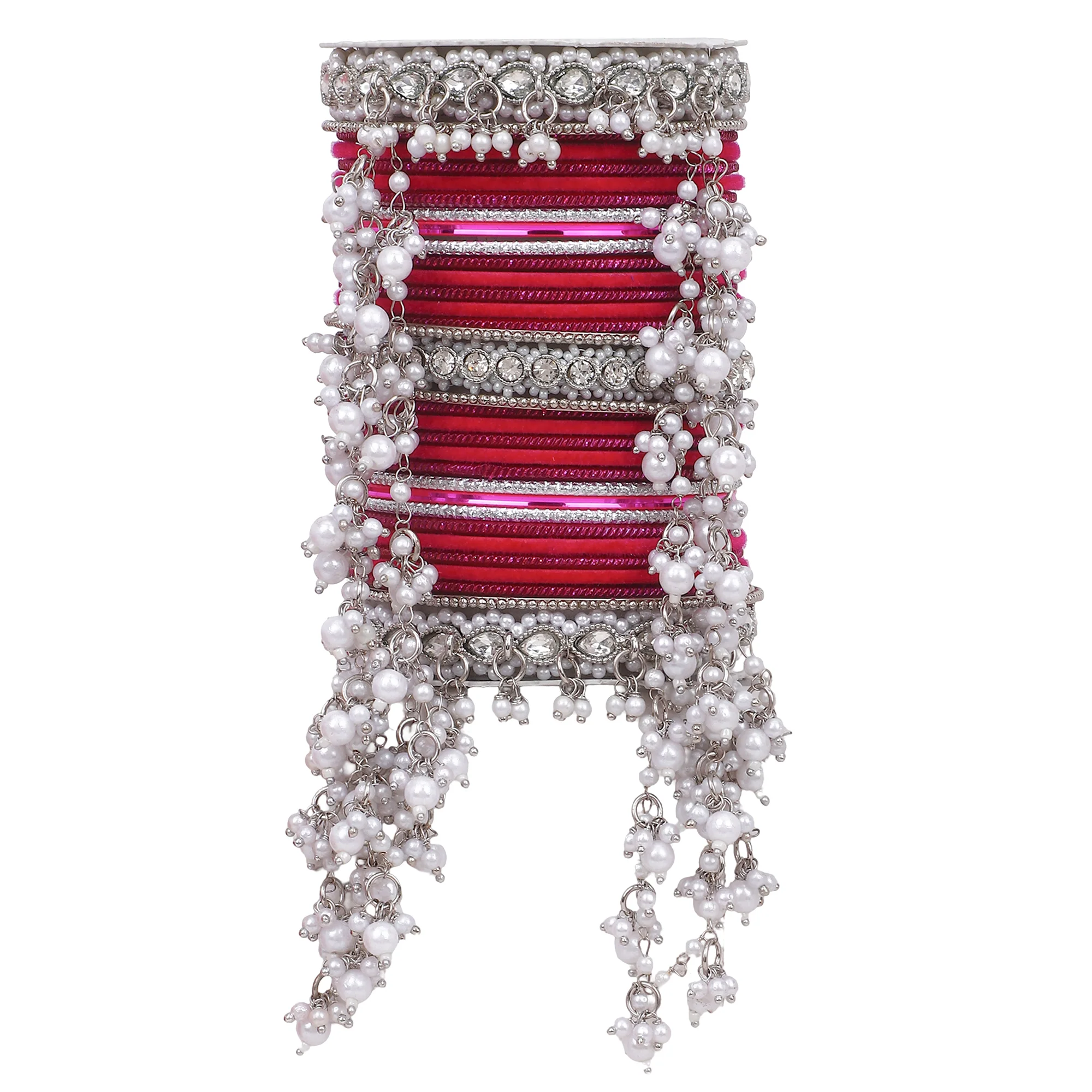 Bridal Jhoola Style Bangle set In Silver Toneby Leshya - Image 16