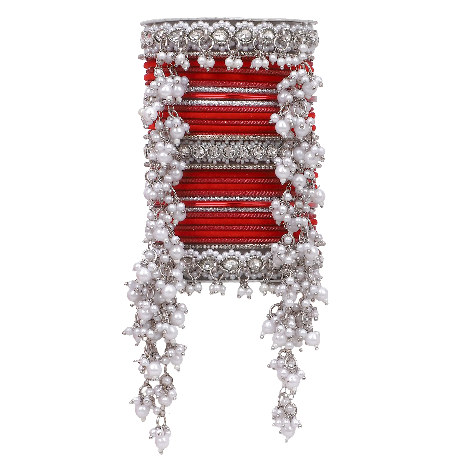 Bridal Jhoola Style Bangle set In Silver Toneby Leshya - Image 19