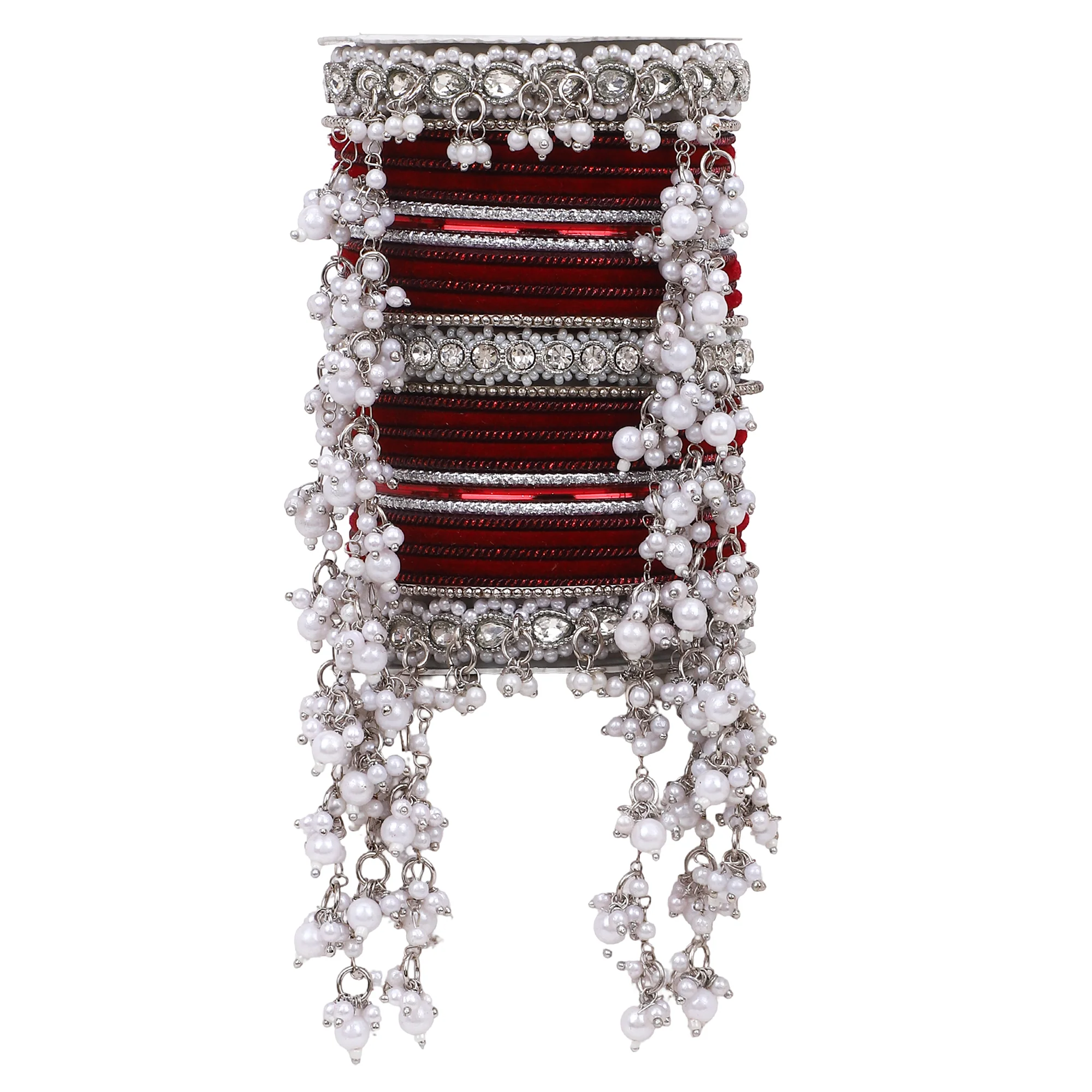 Bridal Jhoola Style Bangle set In Silver Toneby Leshya - Image 2