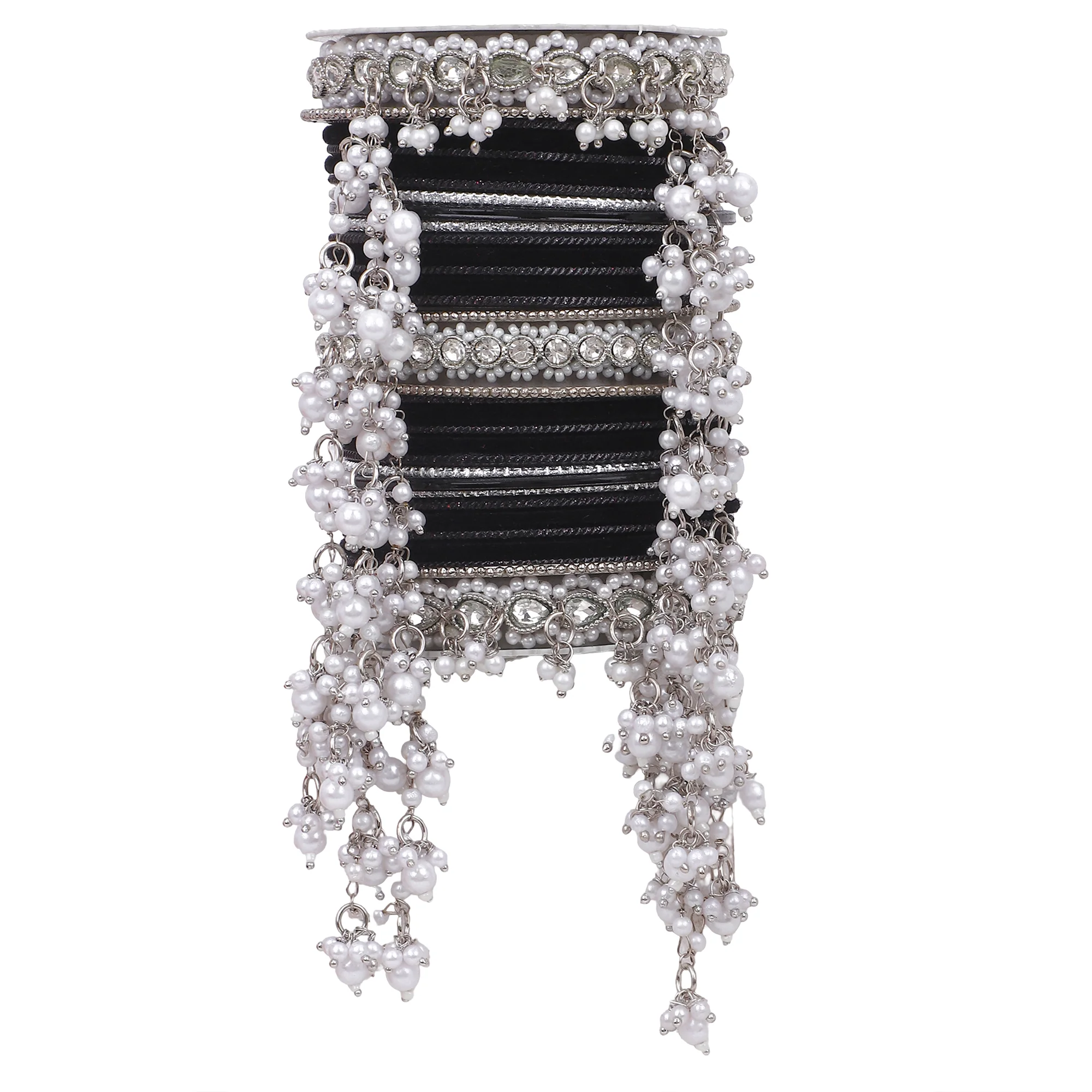 Bridal Jhoola Style Bangle set In Silver Toneby Leshya - Image 4