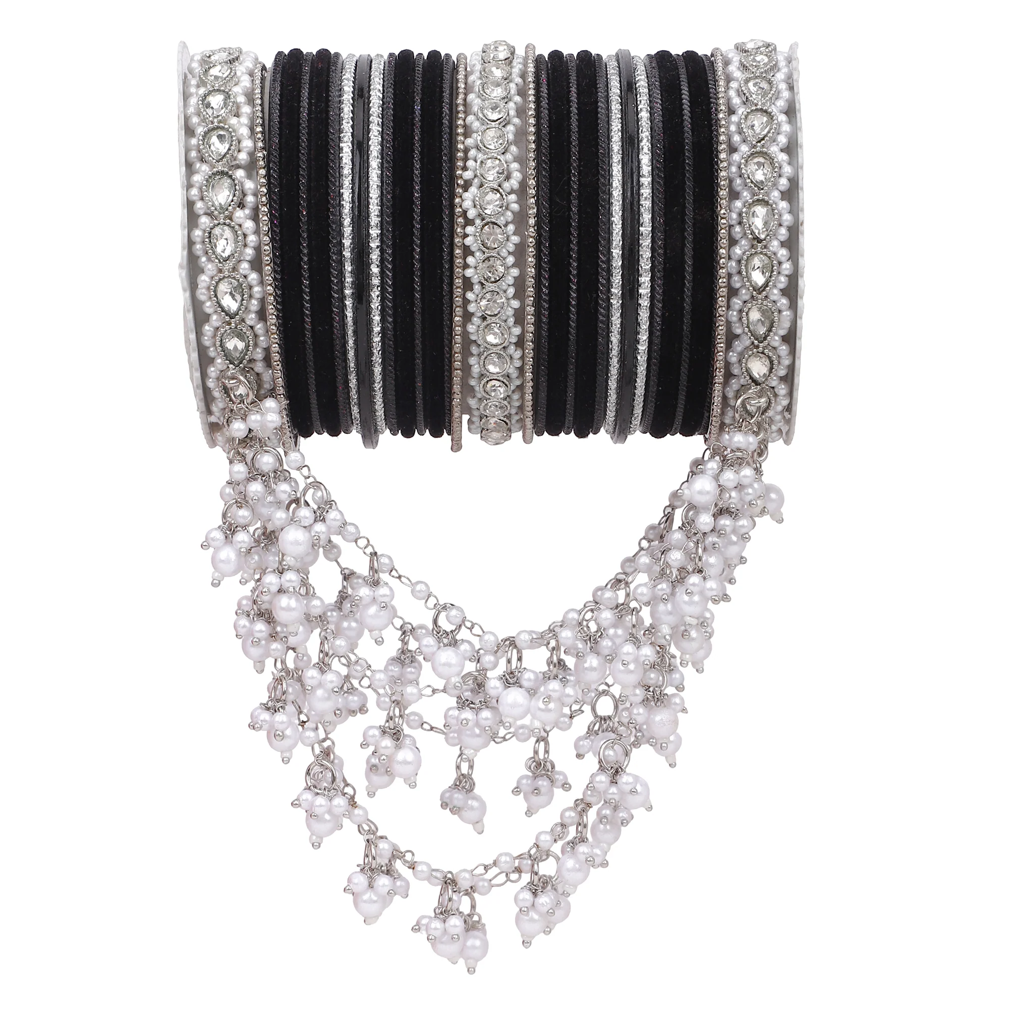 Bridal Jhoola Style Bangle set In Silver Toneby Leshya - Image 5