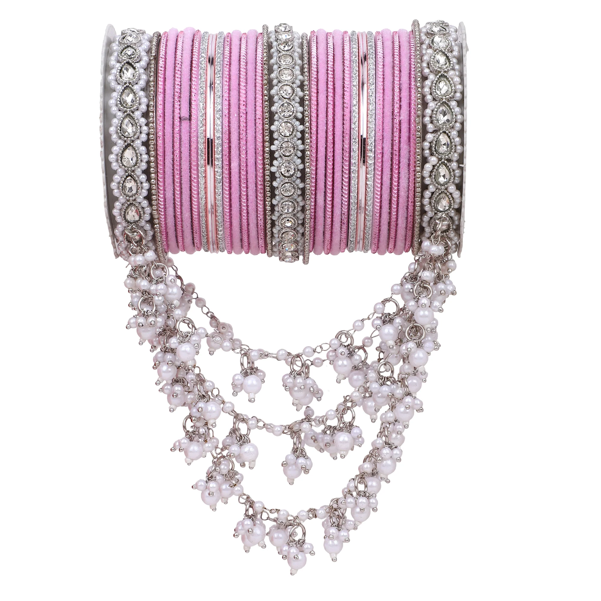 Bridal Jhoola Style Bangle set In Silver Toneby Leshya - Image 6