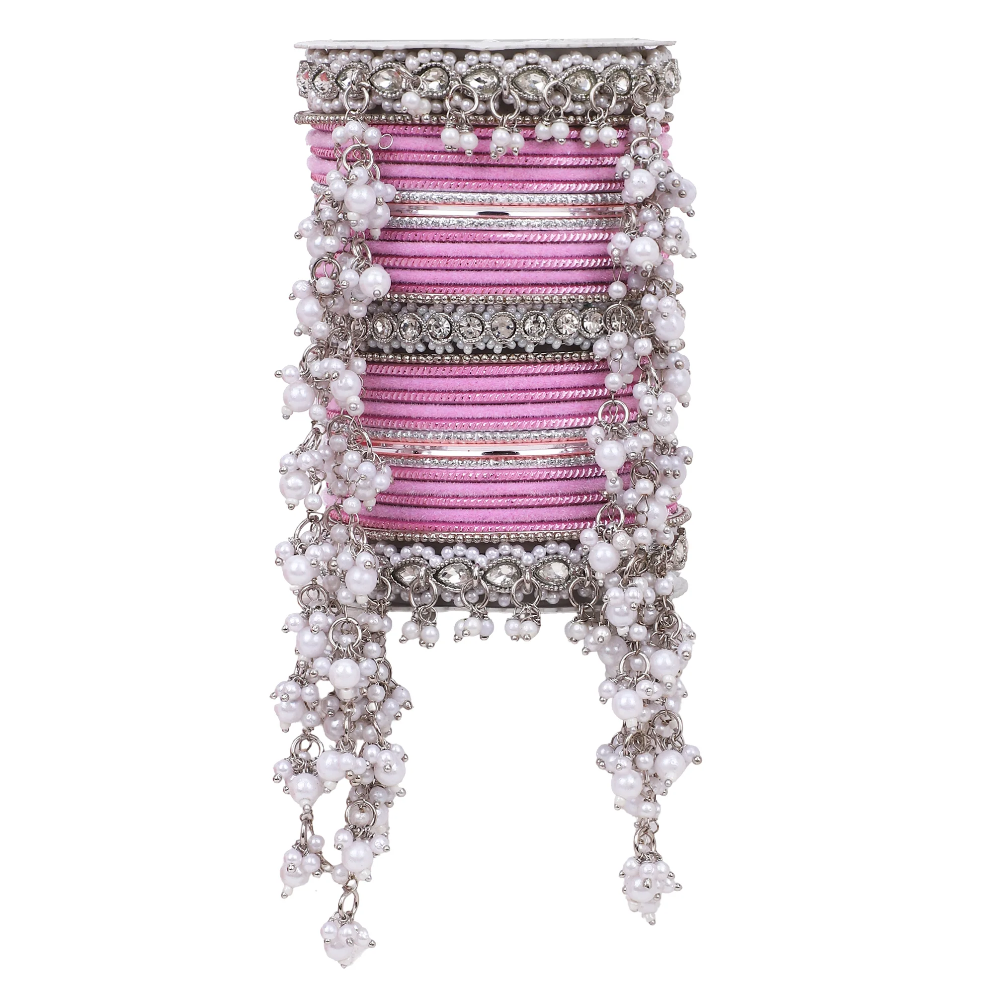 Bridal Jhoola Style Bangle set In Silver Toneby Leshya - Image 7