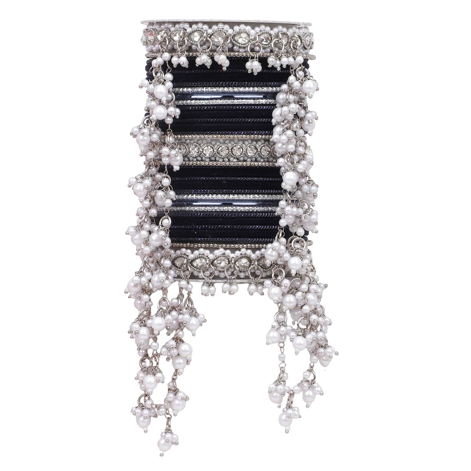 Bridal Jhoola Style Bangle set In Silver Toneby Leshya - Image 8