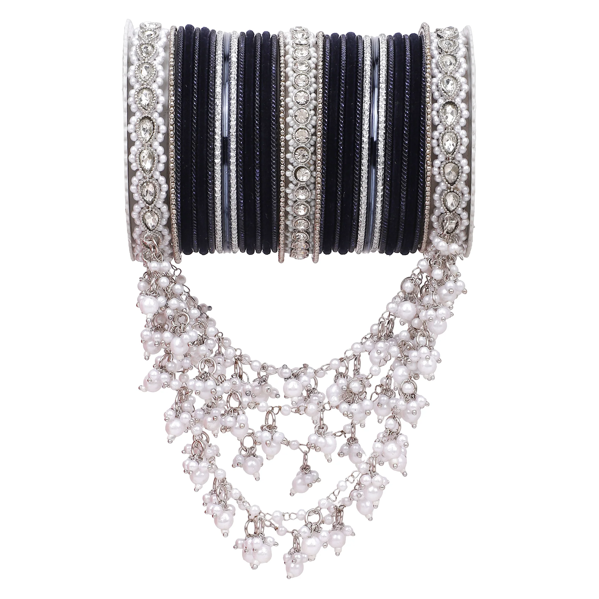 Bridal Jhoola Style Bangle set In Silver Toneby Leshya - Image 9