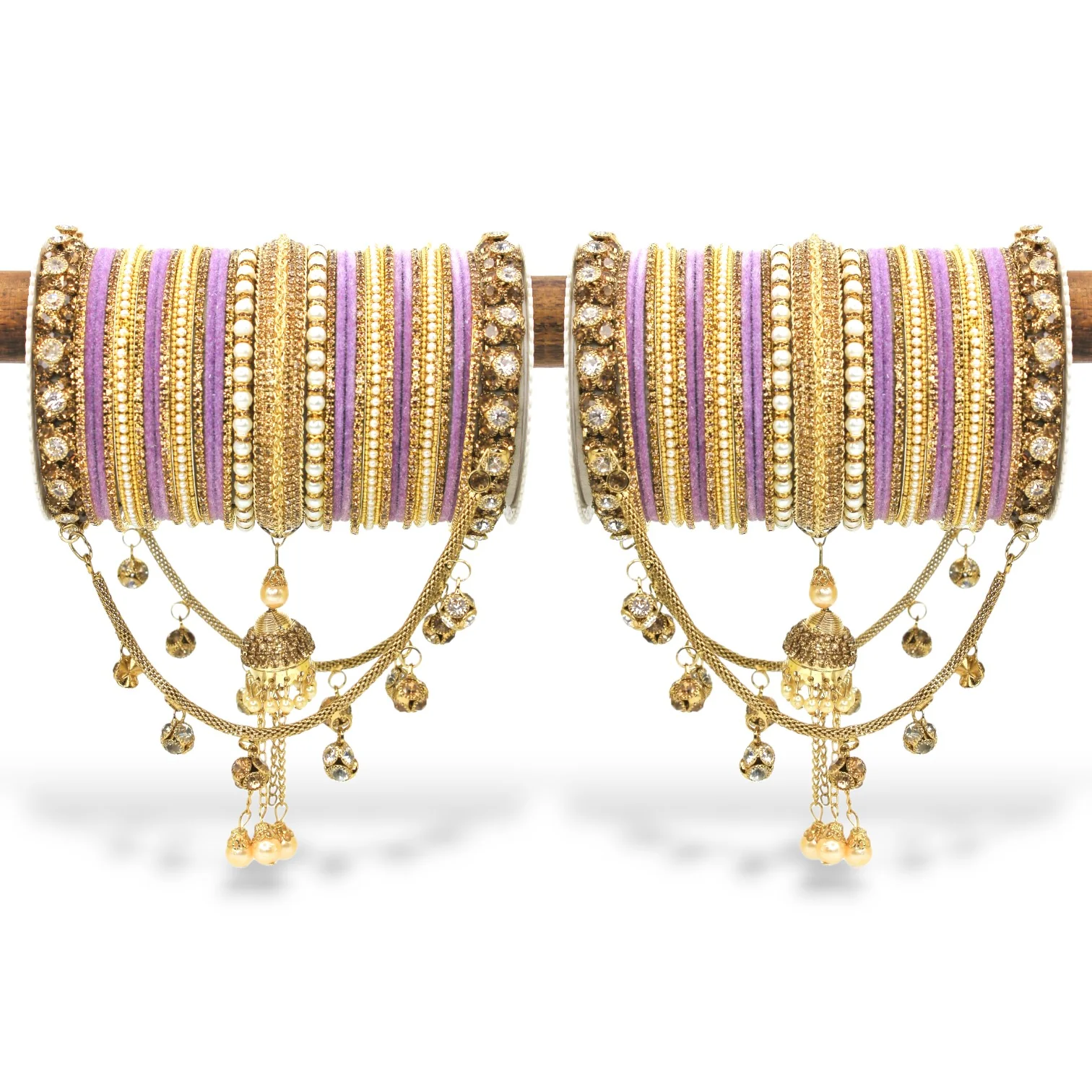 Bridal Jhoola Style Bangle set for two hands by Leshya - Image 11