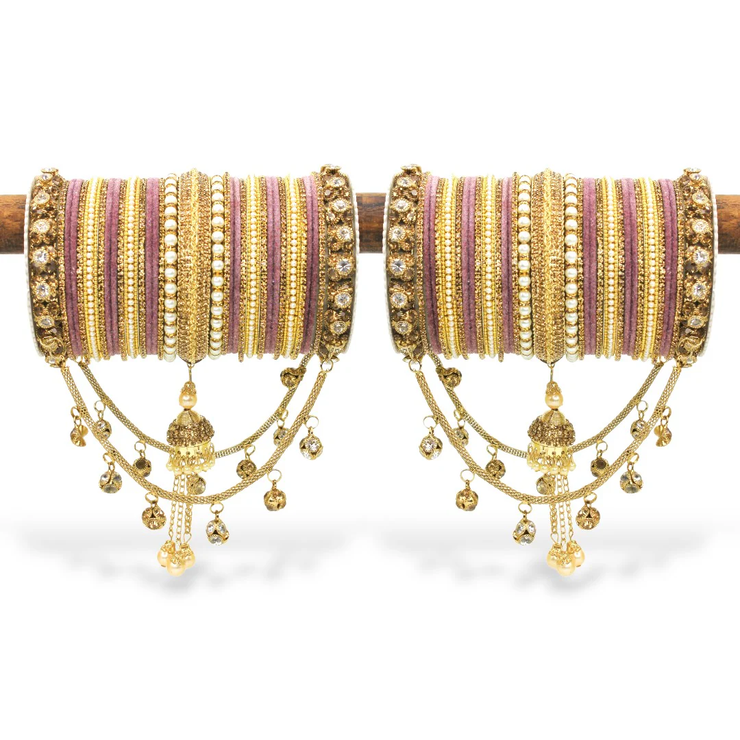 Bridal Jhoola Style Bangle set for two hands by Leshya - Image 13