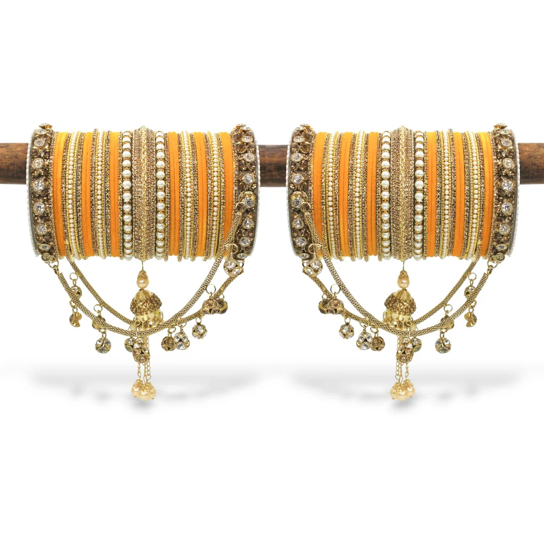Bridal Jhoola Style Bangle set for two hands by Leshya - Image 15