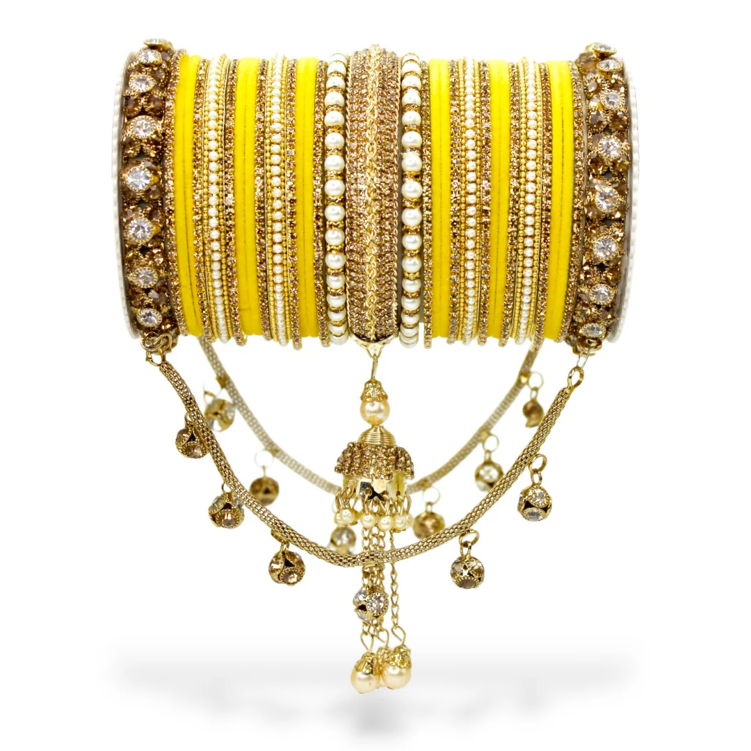 Bridal Jhoola Style Bangle set for two hands by Leshya - Image 18